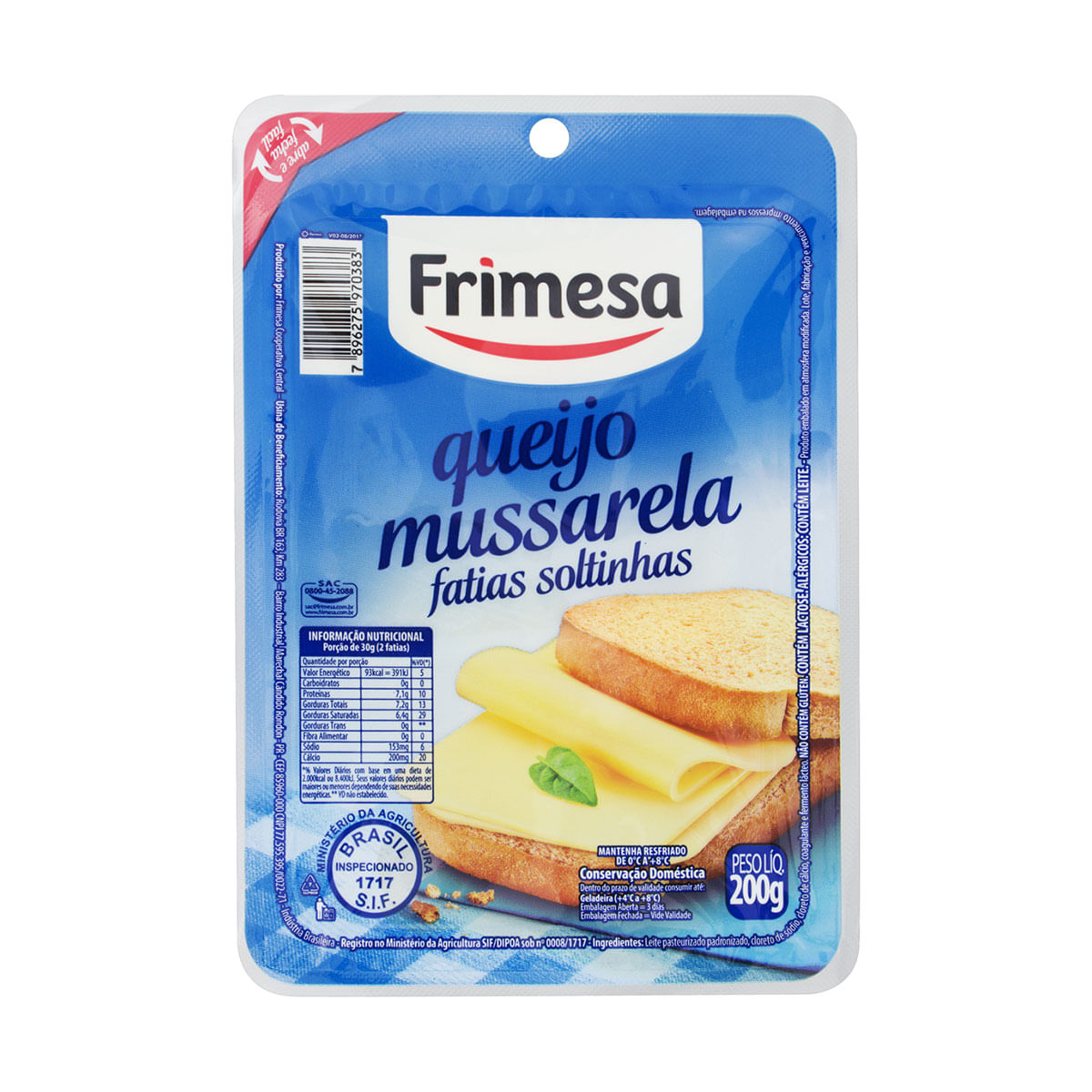 Queijo Mussarela Fatiado Frimesa 200g