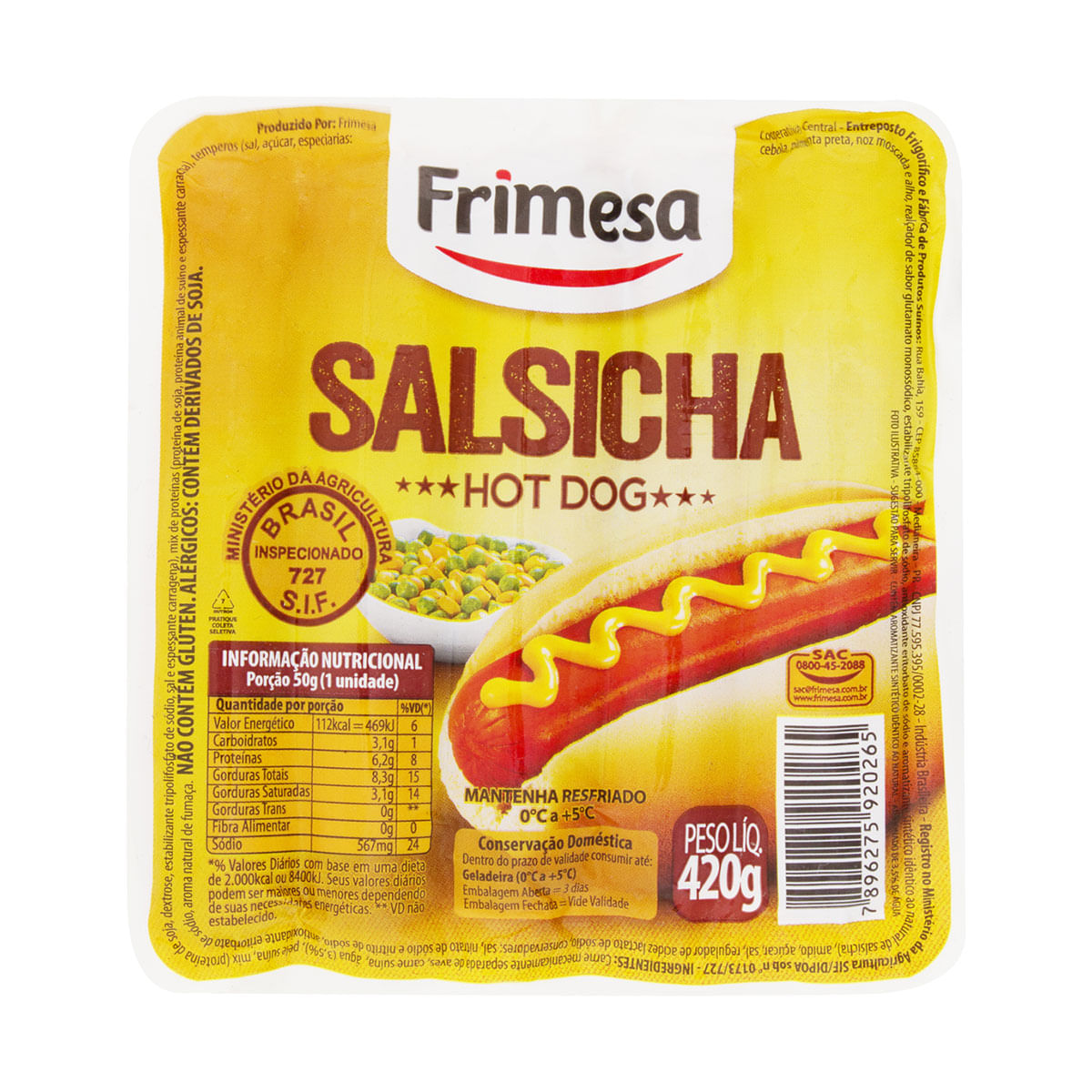 Salsicha Hot Dog Frimesa 420g