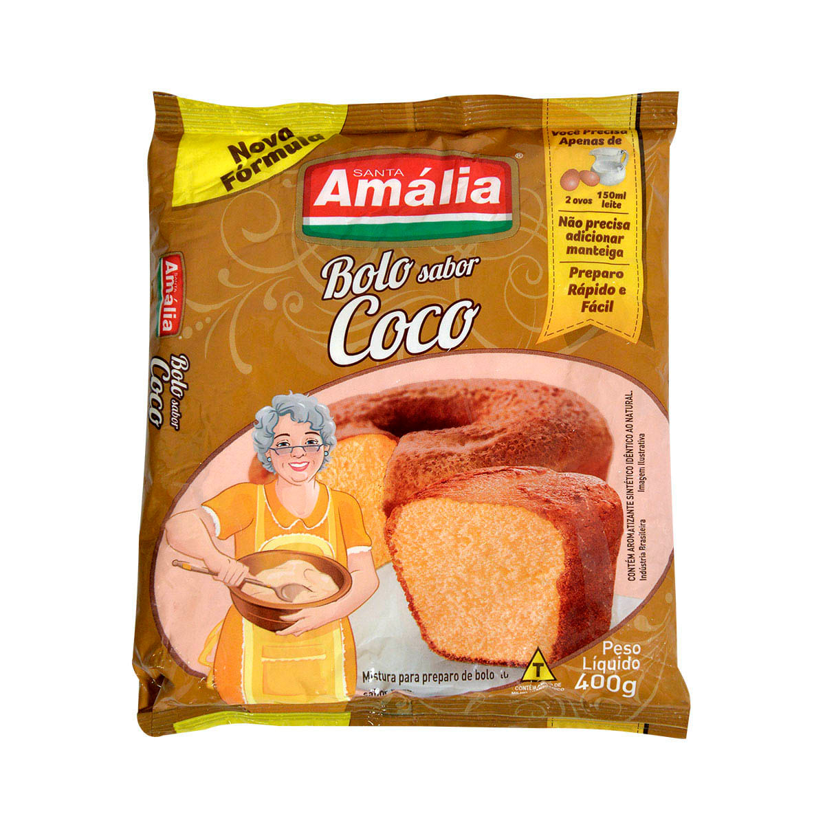 Mistura para Bolo Sabor Coco Santa Amália 400g