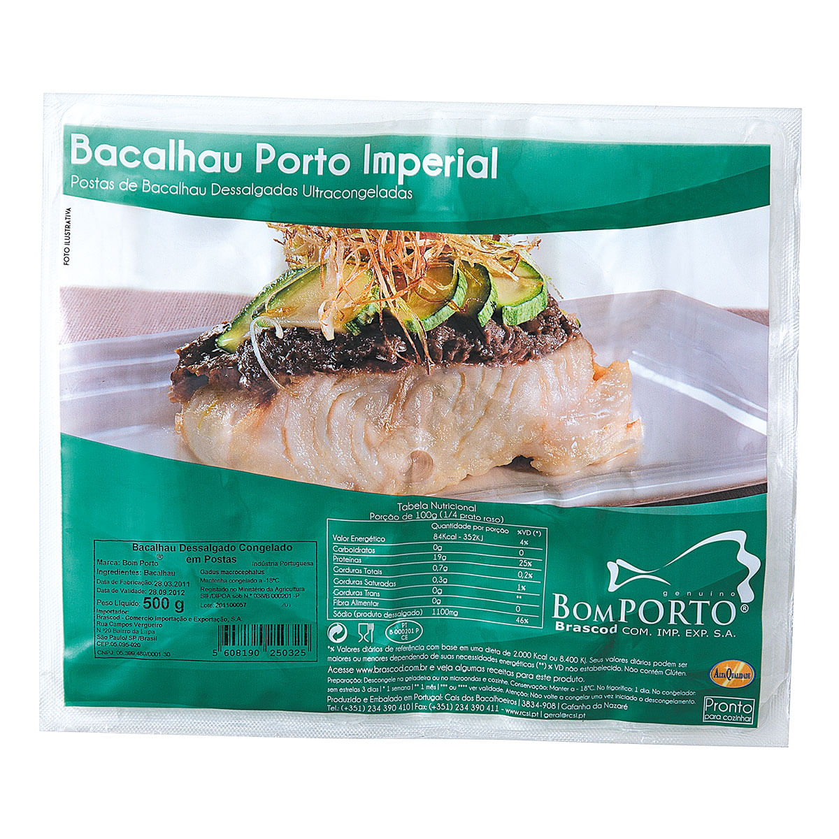 Postas de Bacalhau com Espinha Congelada Bom Porto 500g