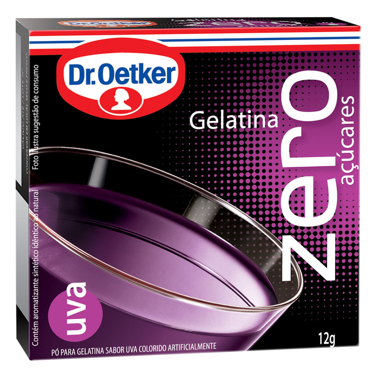 Gelatina Zero Açúcar Sabor Uva Dr. Oetker 12g