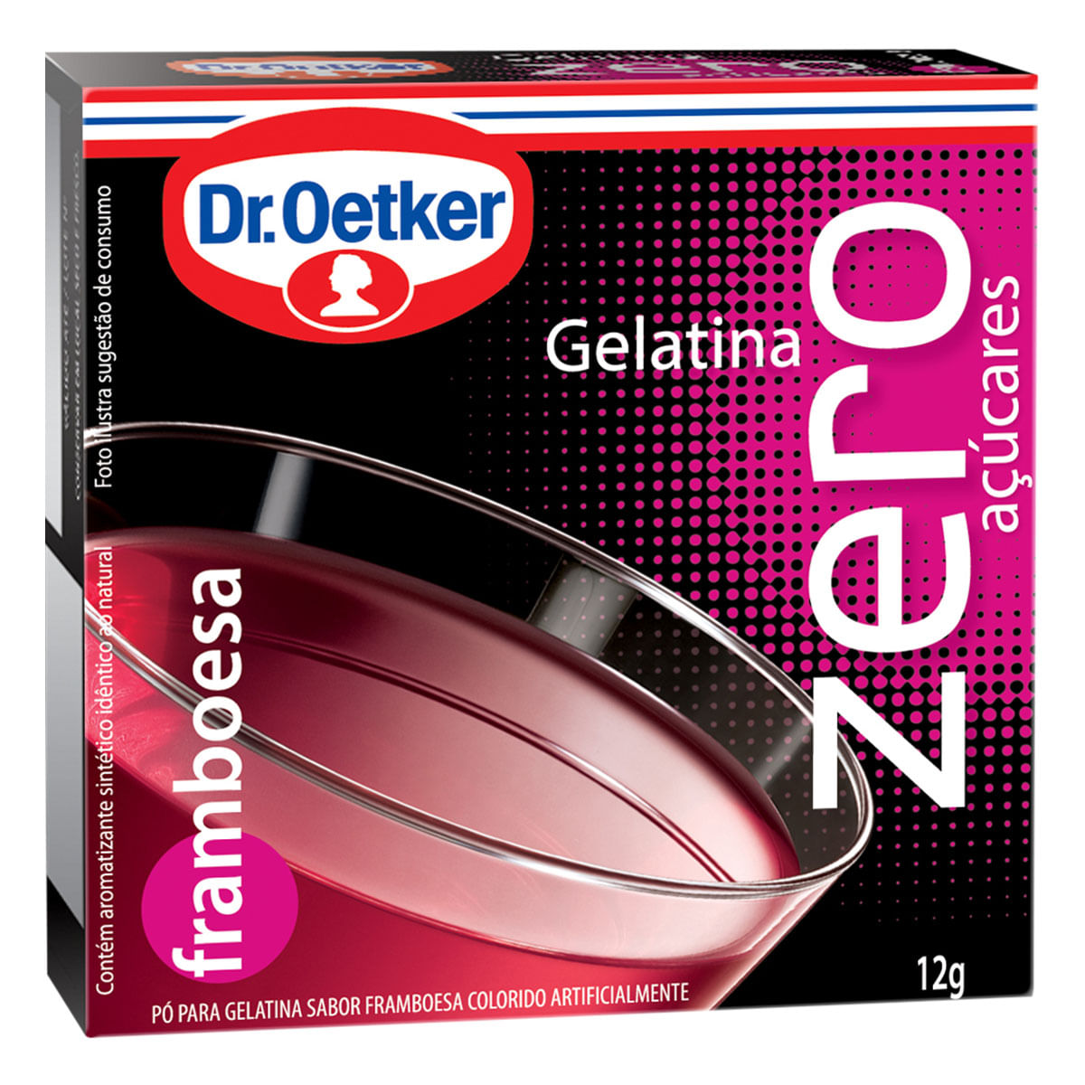 Gelatina Zero Açúcar Sabor Framboesa Dr. Oetker 12g