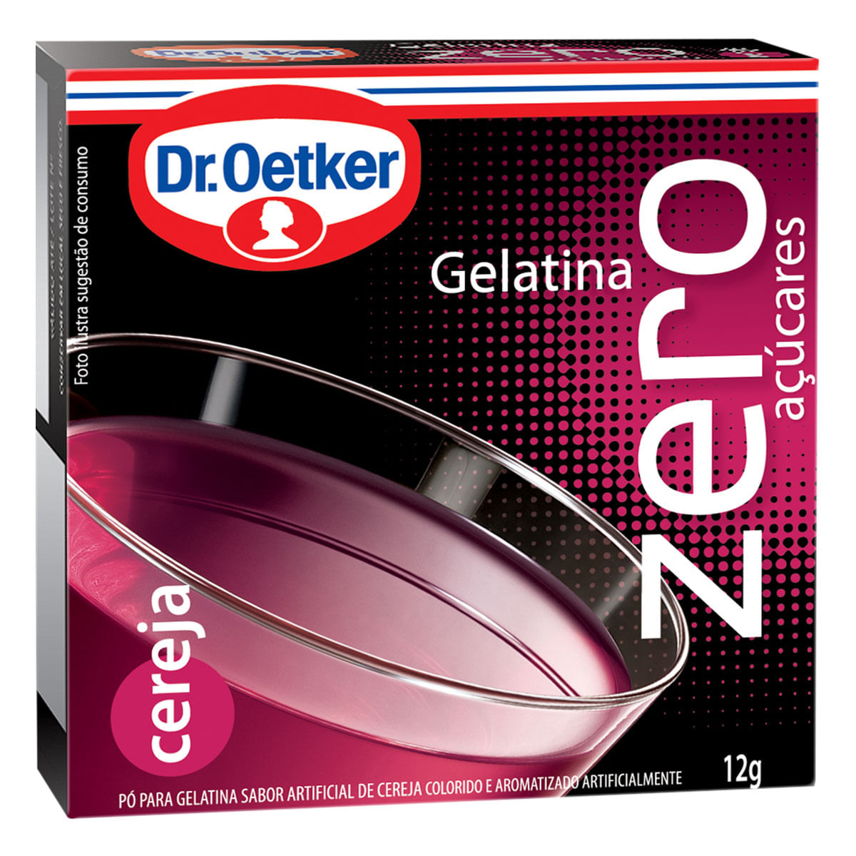 Gelatina Zero Açúcar Sabor Cereja Dr. Oetker 12g