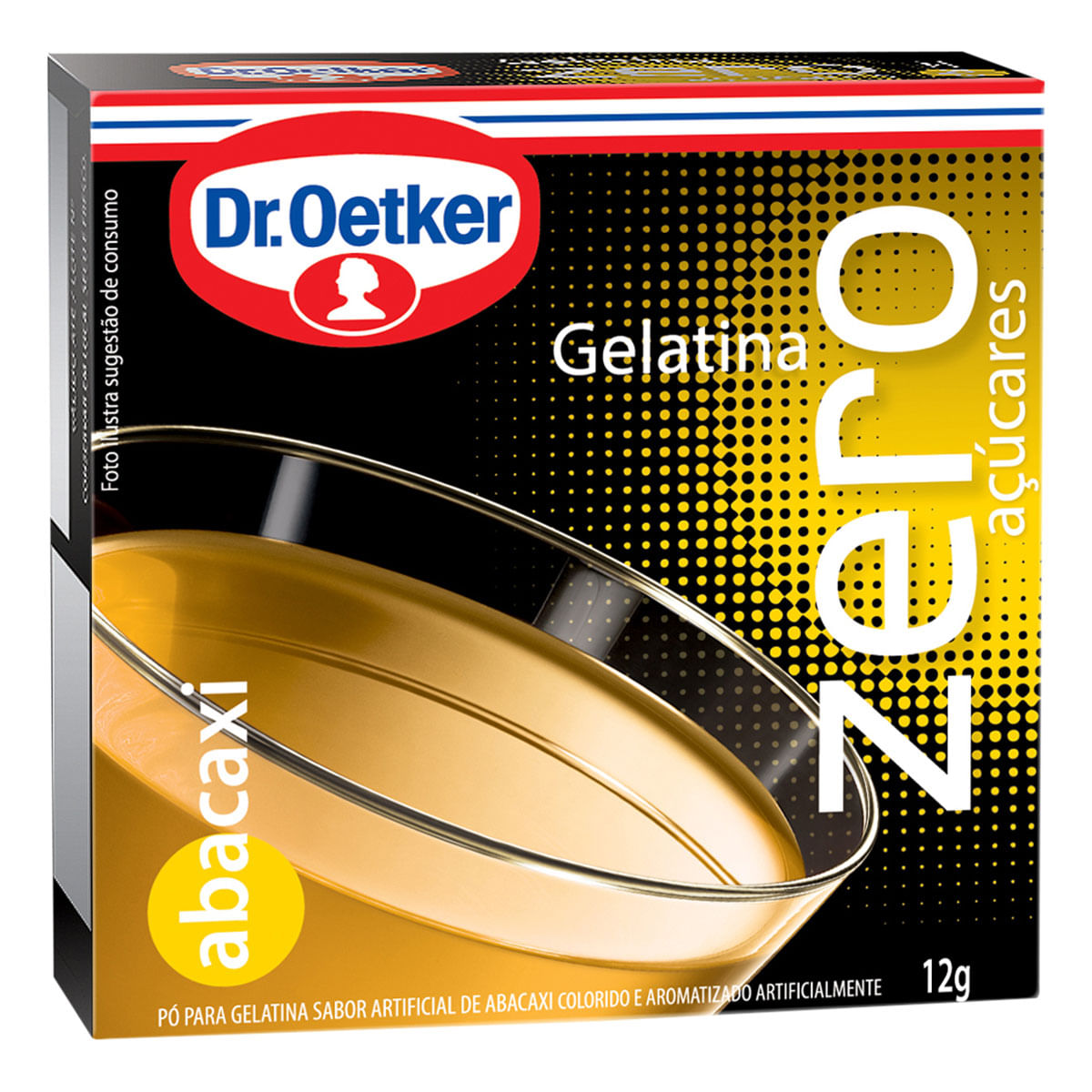 Gelatina Zero Açúcar Sabor Abacaxi Dr. Oetker 12g