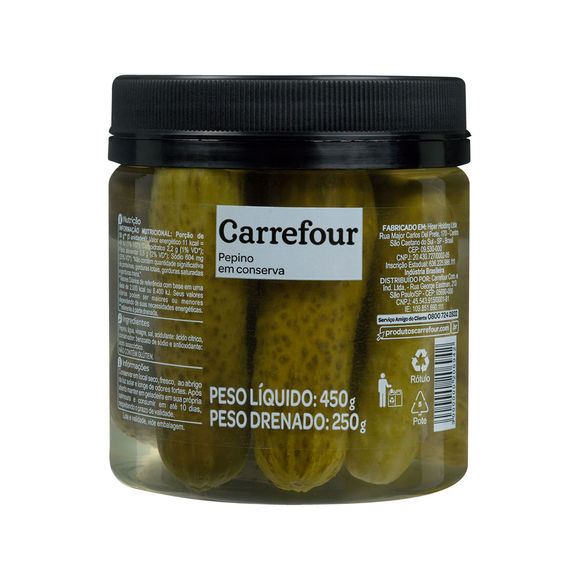 Pepino em Conserva Carrefour 250g