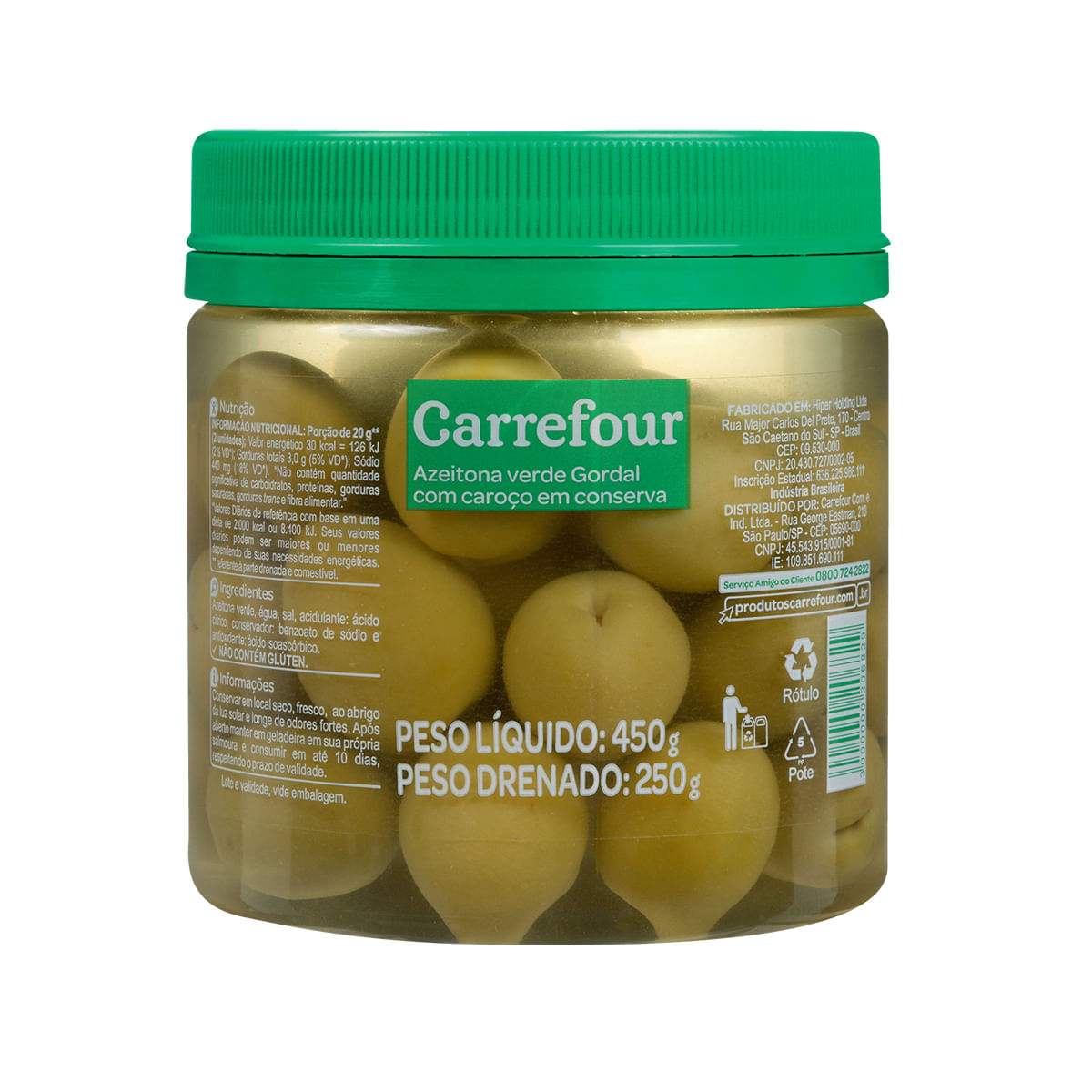 Azeitona Verde Carrefour 250 g