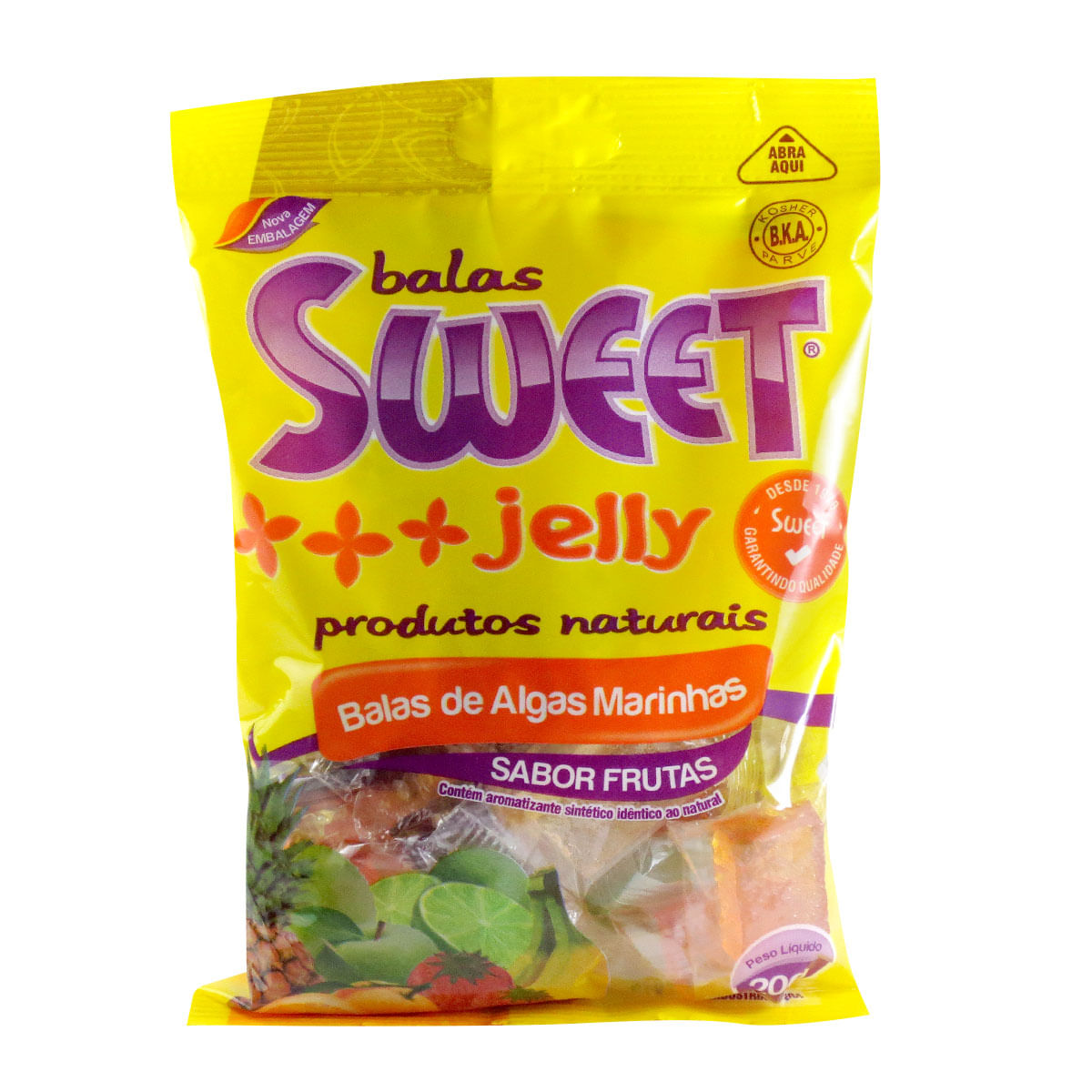 Bala de Alga Marinha Sabor Frutas Sweet Jelly 200g