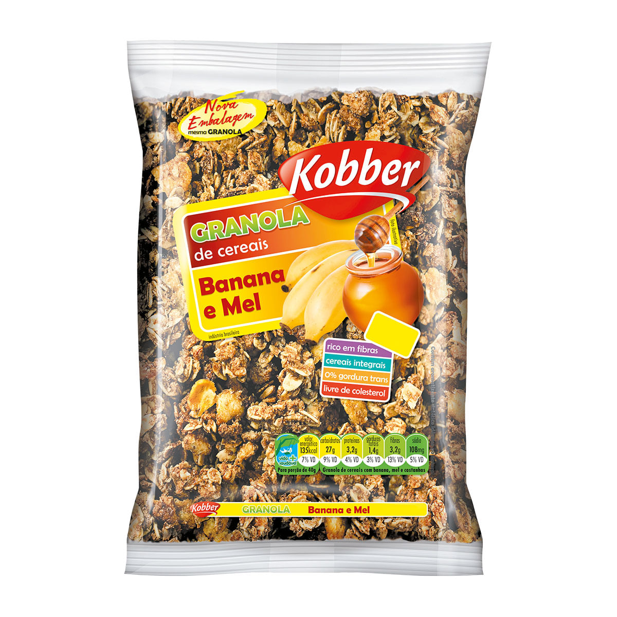 Granola Banana e Mel Kobber Pacote 250g