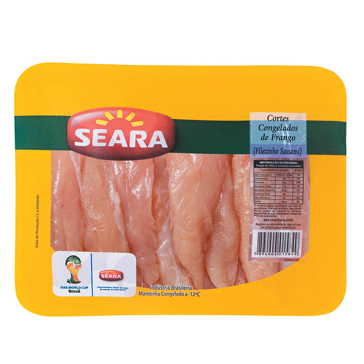 Filé Sassami de Peito de Frango Congelado Seara 1Kg