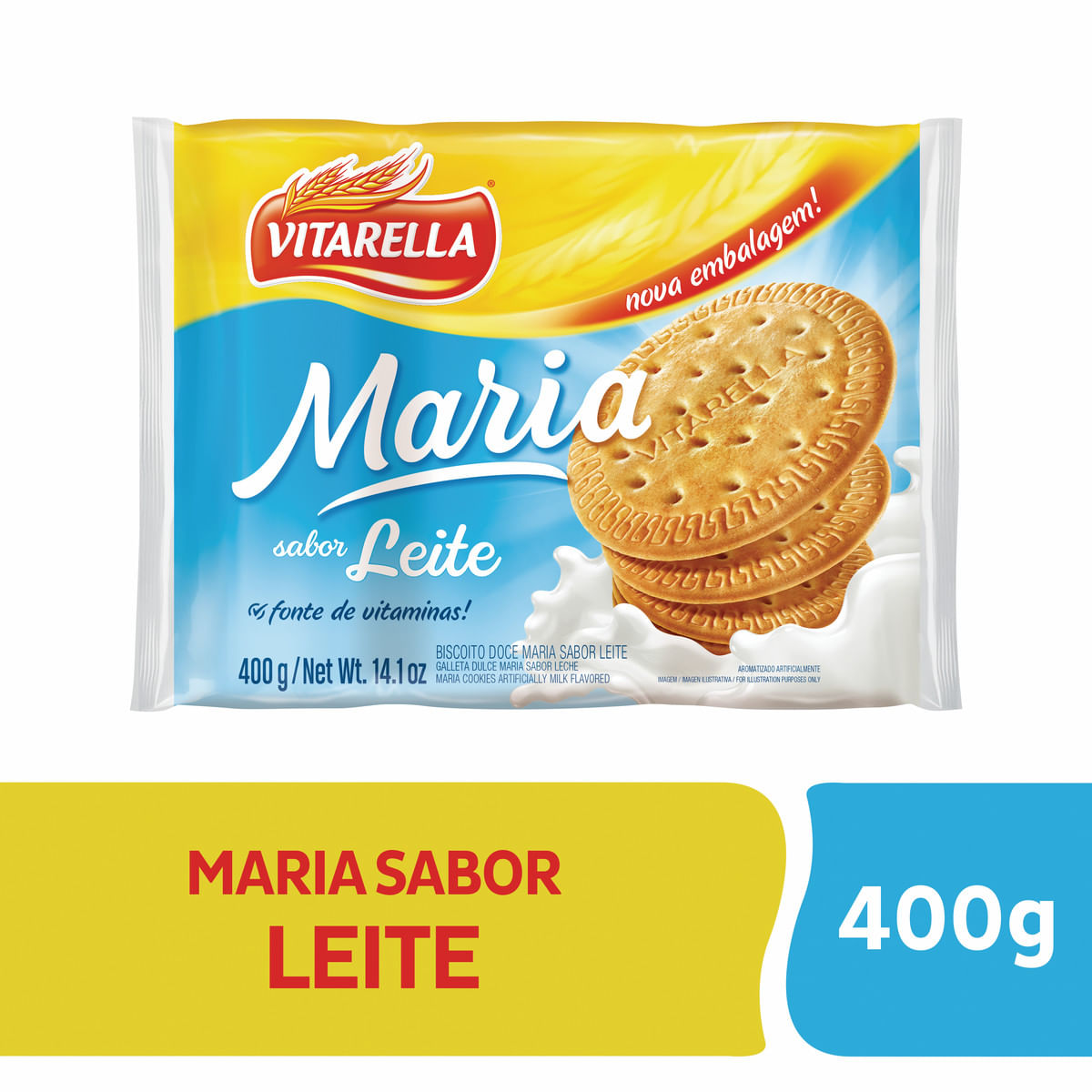 Biscoito Maria Leite Vitarella 400 g