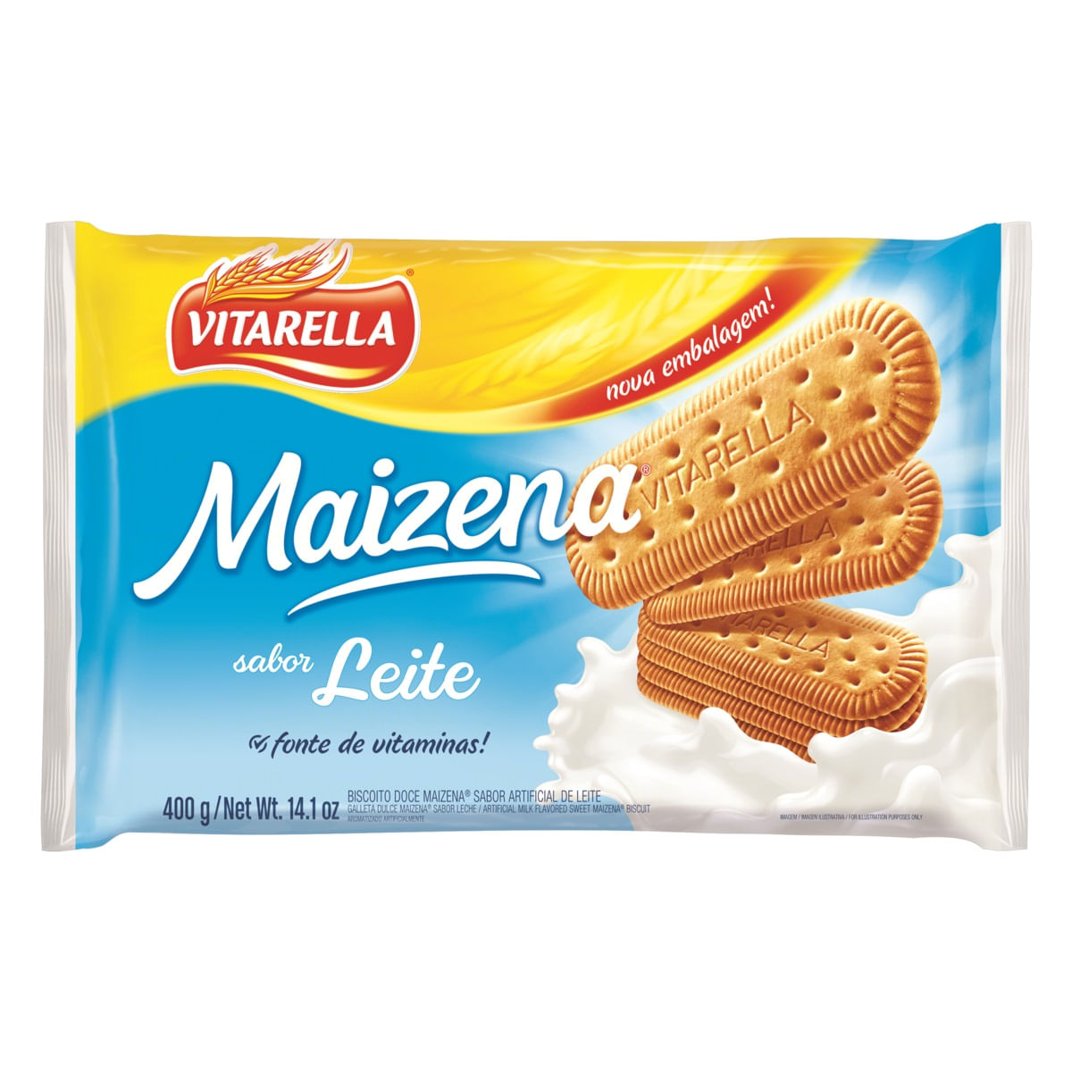 Biscoito de Maizena Sabor Leite Vitarella 400g