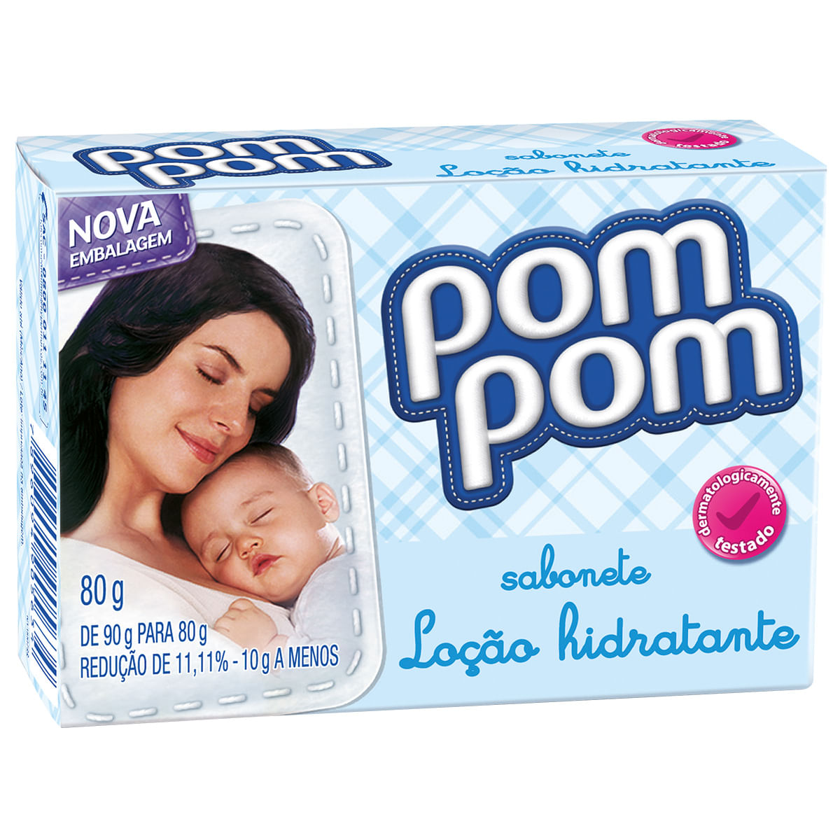 Sabonete em Barra para Bebê Pom Pom Loção Hidratante 80g