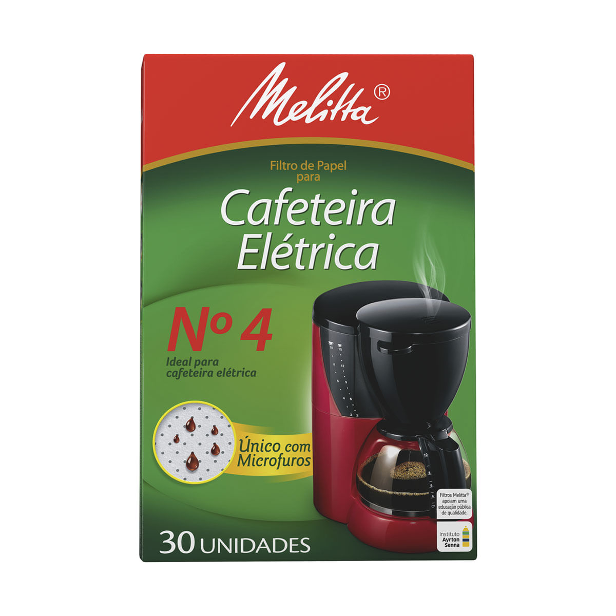 Filtro de Papel para Cafeteira Elétrica Melitta nº 4 Caixa 30 Unidades