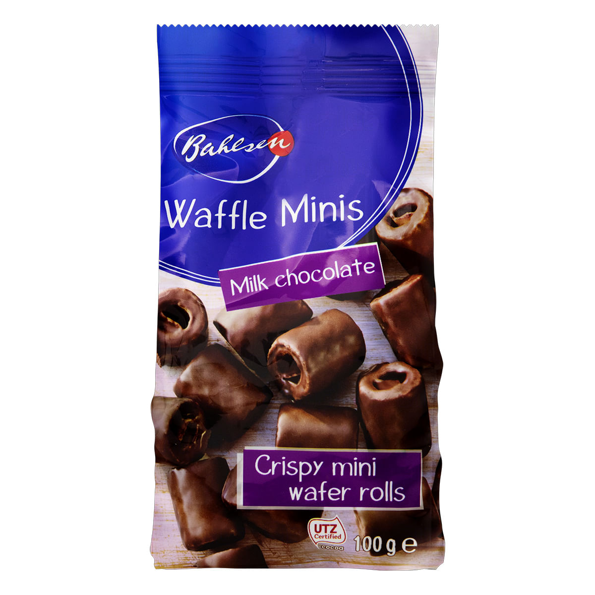 Mini Rolinhos de Wafer Cobertura Chocolate ao Leite Bahlsen Pacote 100 g