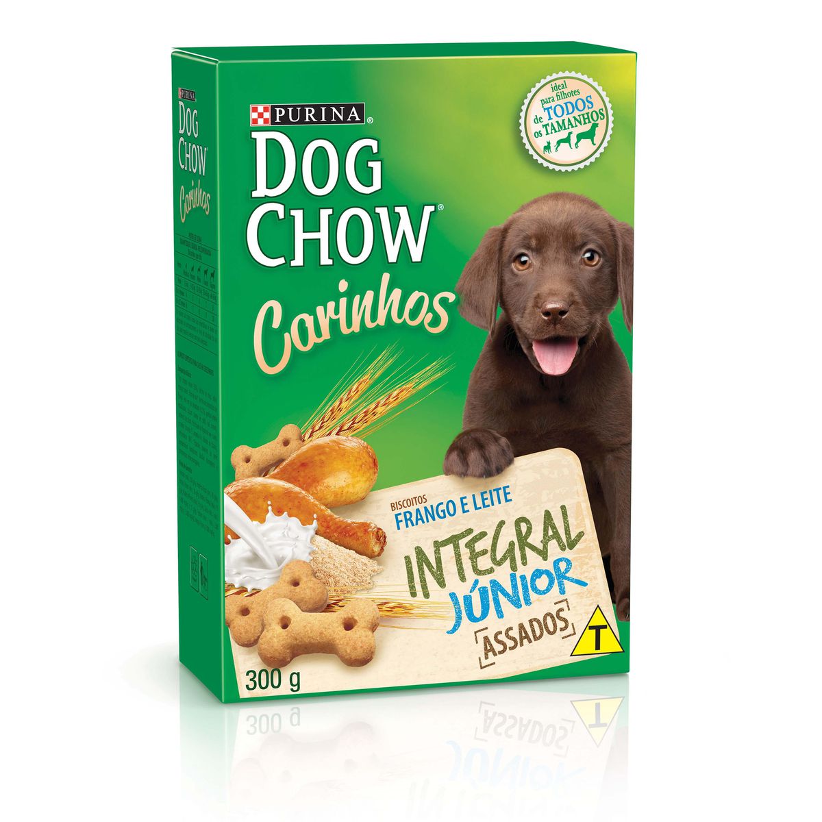 Biscoito Integral Júnior para Cachorro Purina Dog Chow Carinhos Frango e Leite 300g