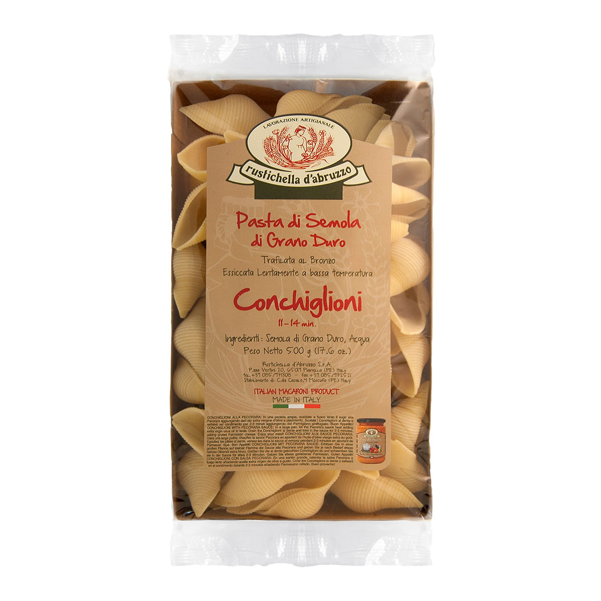 Macarrão Conchiglione Rustichella Grano Duro 500g