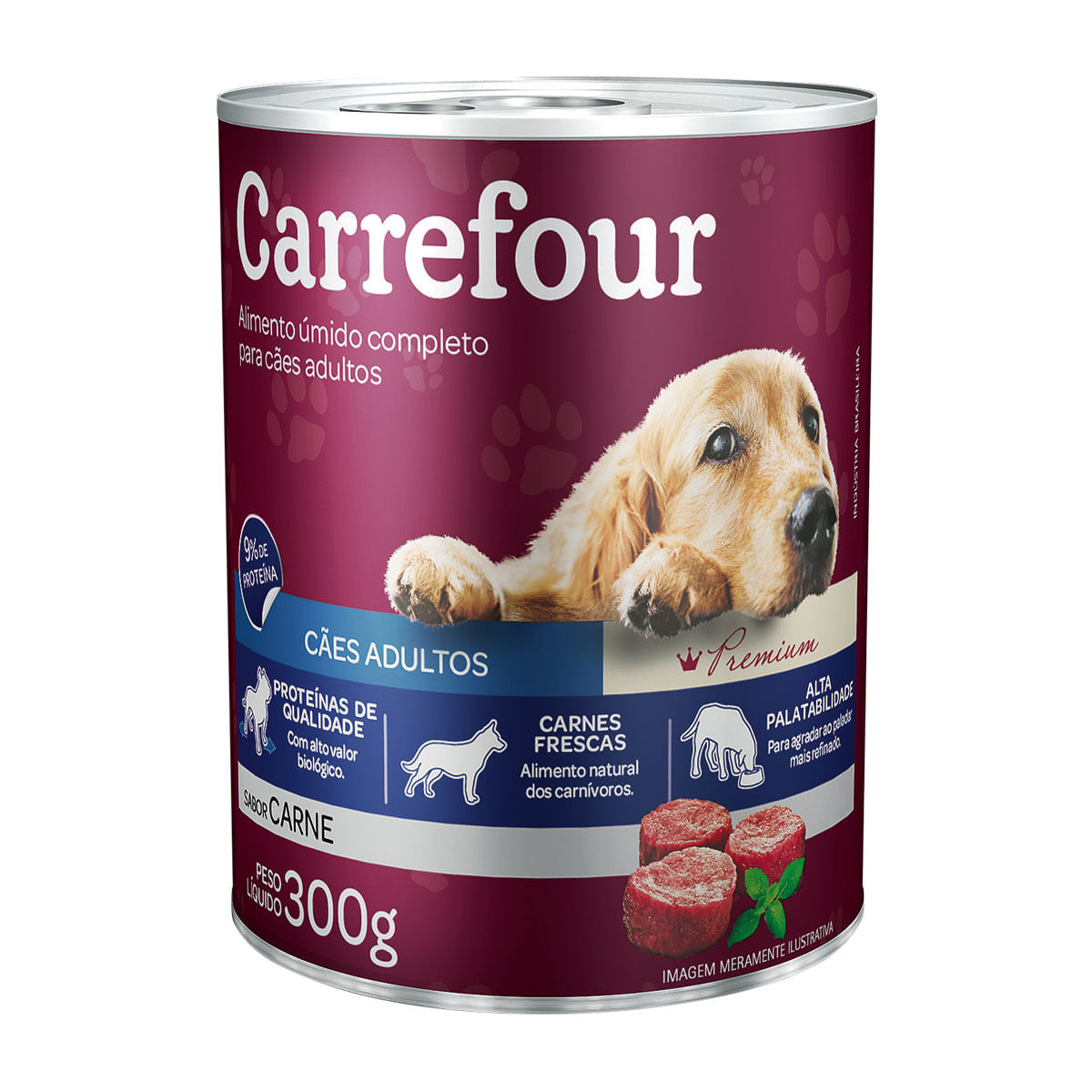 Ração Úmida para Cachorro Sabor Carne Carrefour 300g