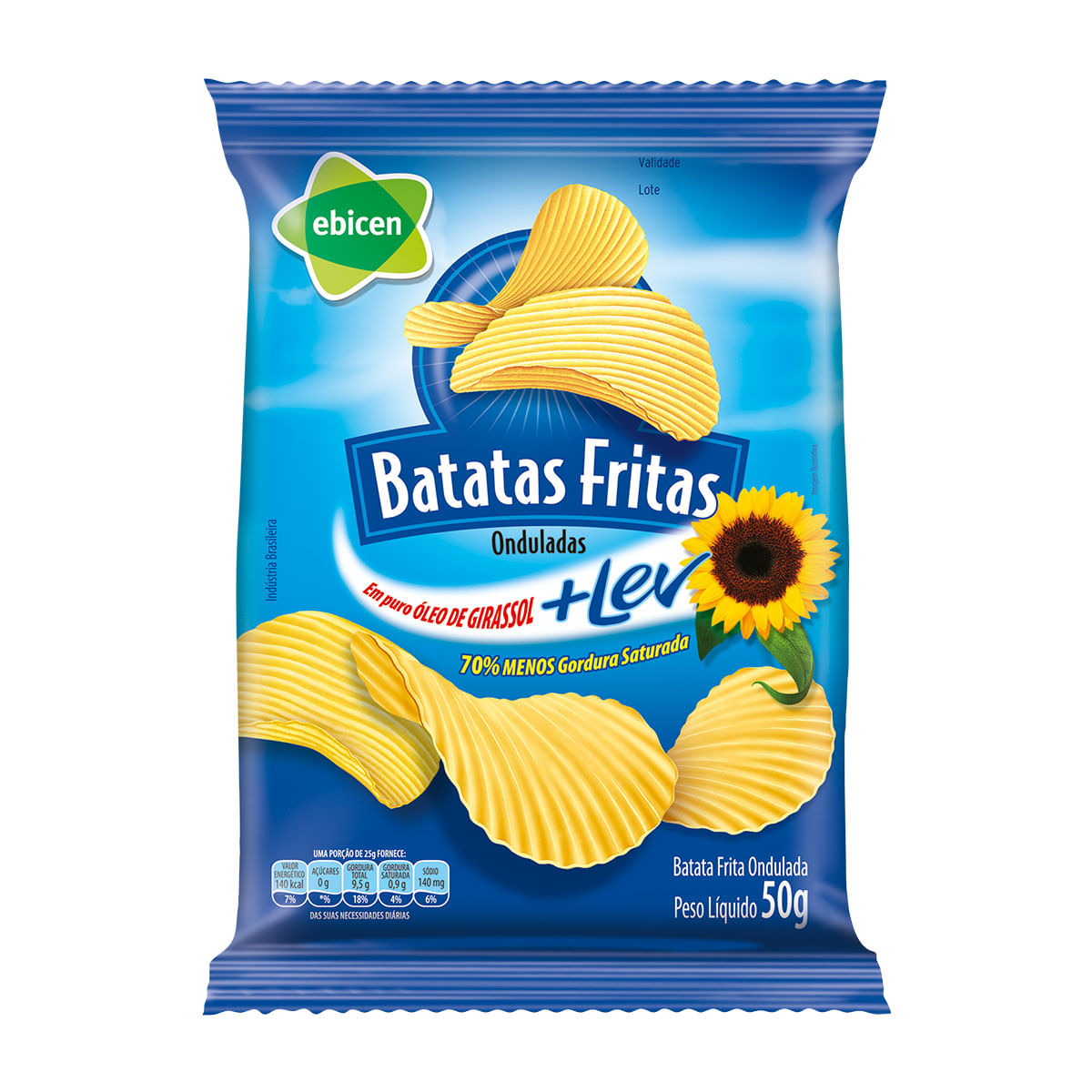 Batata Frita Ondulada Ebicen +Lev 50g