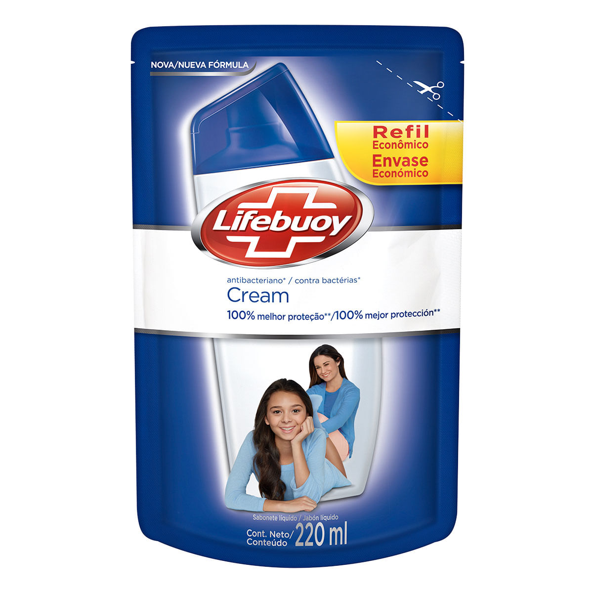 Refil para Sabonete Líquido Corporal Lifebuoy Cream 220ml