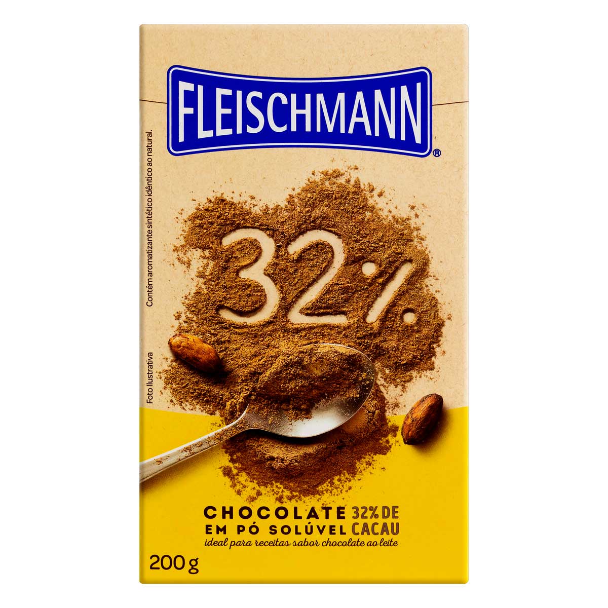 Chocolate Pó Solúvel 32% Cacau Fleischmann Caixa 200 g