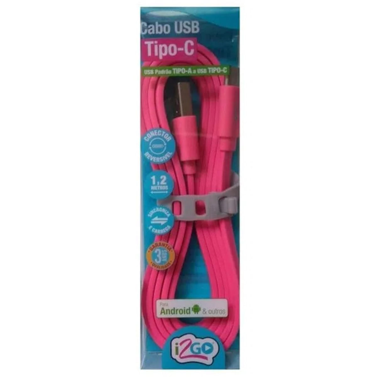 Cabo Usb Tipo-C para Tipo-A I2GO Rosa