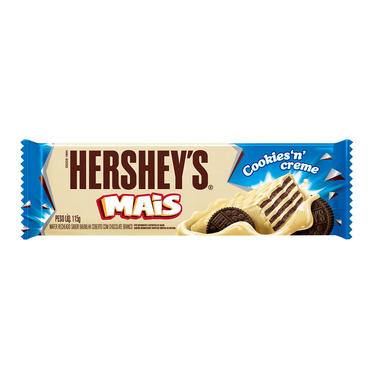 Chocolate Branco Hershey&apos;s Mais Cookies &apos;n&apos; Creme 115g