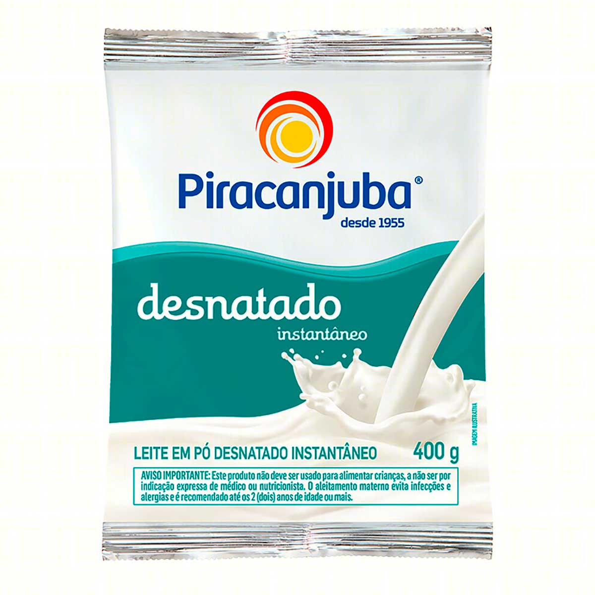 Leite em Pó Instantâneo Desnatado Piracanjuba Pacote 400 g