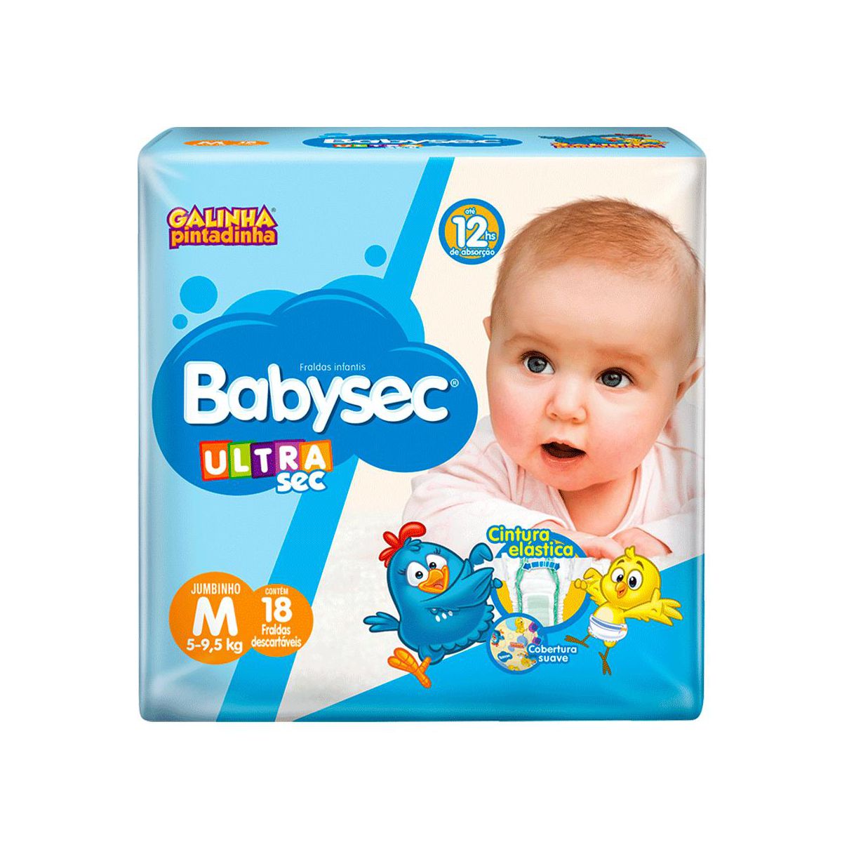 Fralda Descartável Babysec M Ultrasec Jumbinho 18 unidades