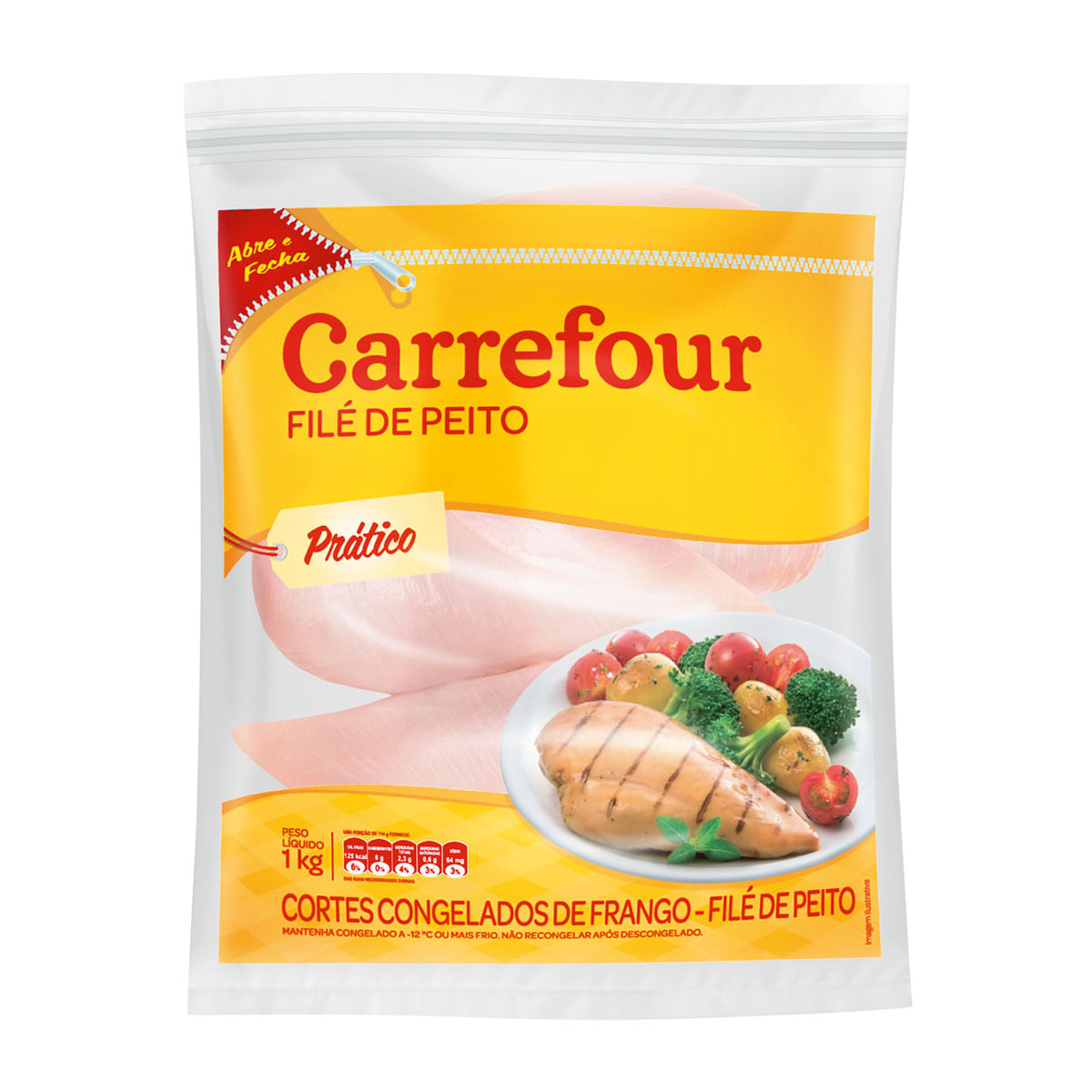 Filé de Peito de Frango Congelado Carrefour 1Kg