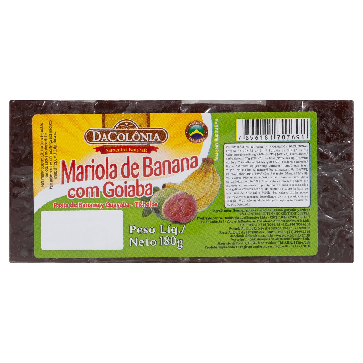 Mariola de Banana com Goiaba DaColônia 180g