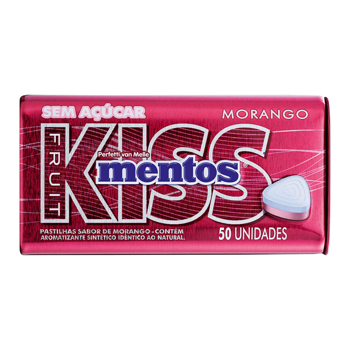 Pastilha sem Açúcar de Morango Mentos Kiss 35g