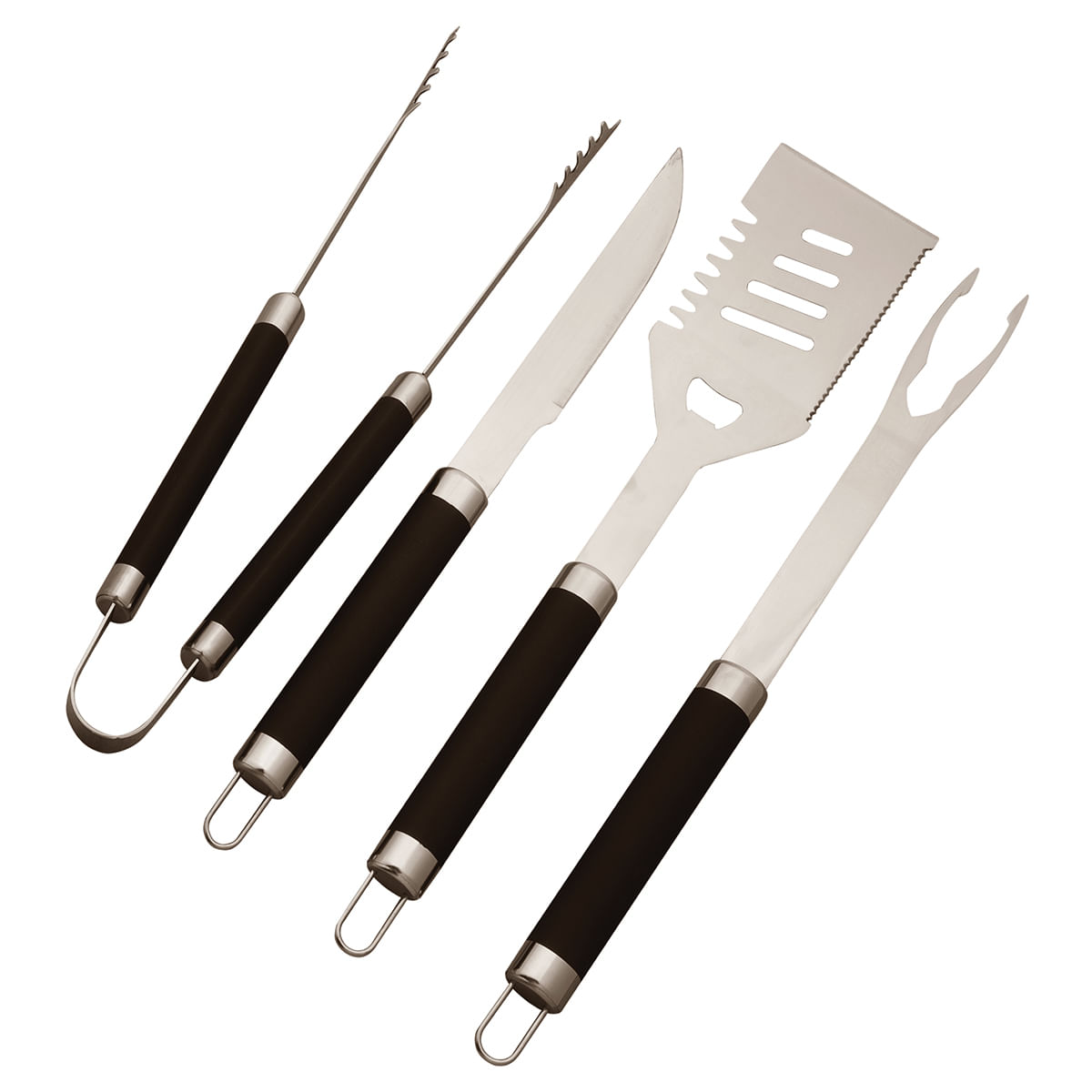 Kit para Churrasco 4 Peças em Inox Mor 3336