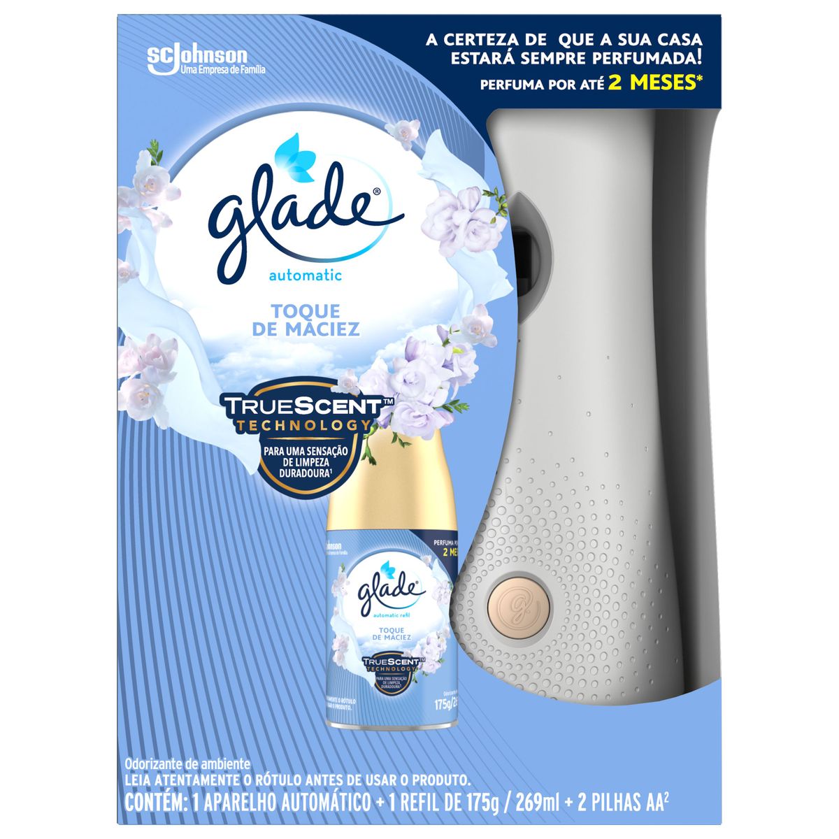 Desodorizador Glade Automatic Spray Aparelho + Refil Toque de Maciez 269 ml