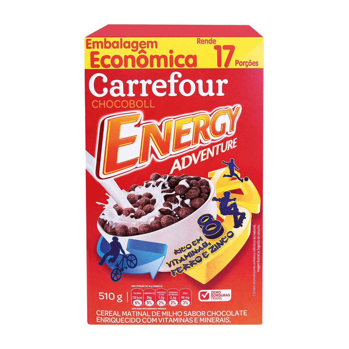 Cereal Matinal Sabor Chocolate Carrefour Energy Adventure 510g