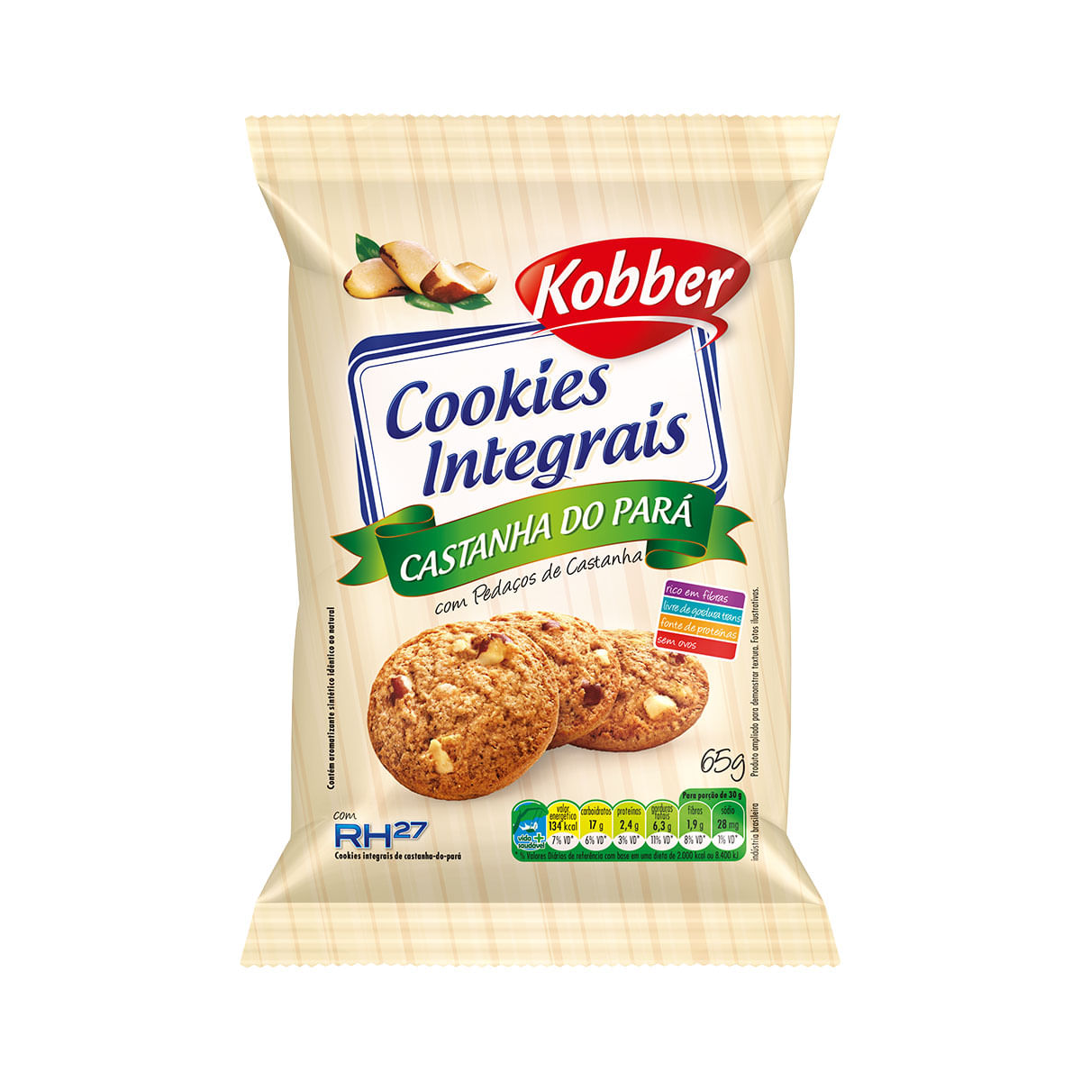 Cookies Integral Castanha do Pará Kobber 65g