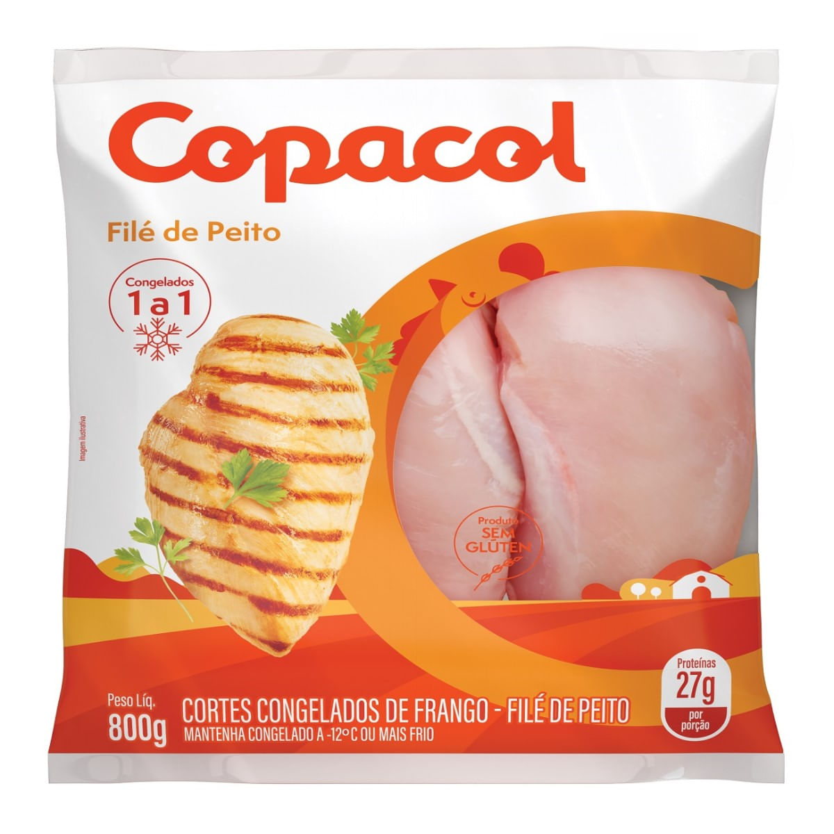 Filé de Peito de Frango Congelado Copacol 800 g