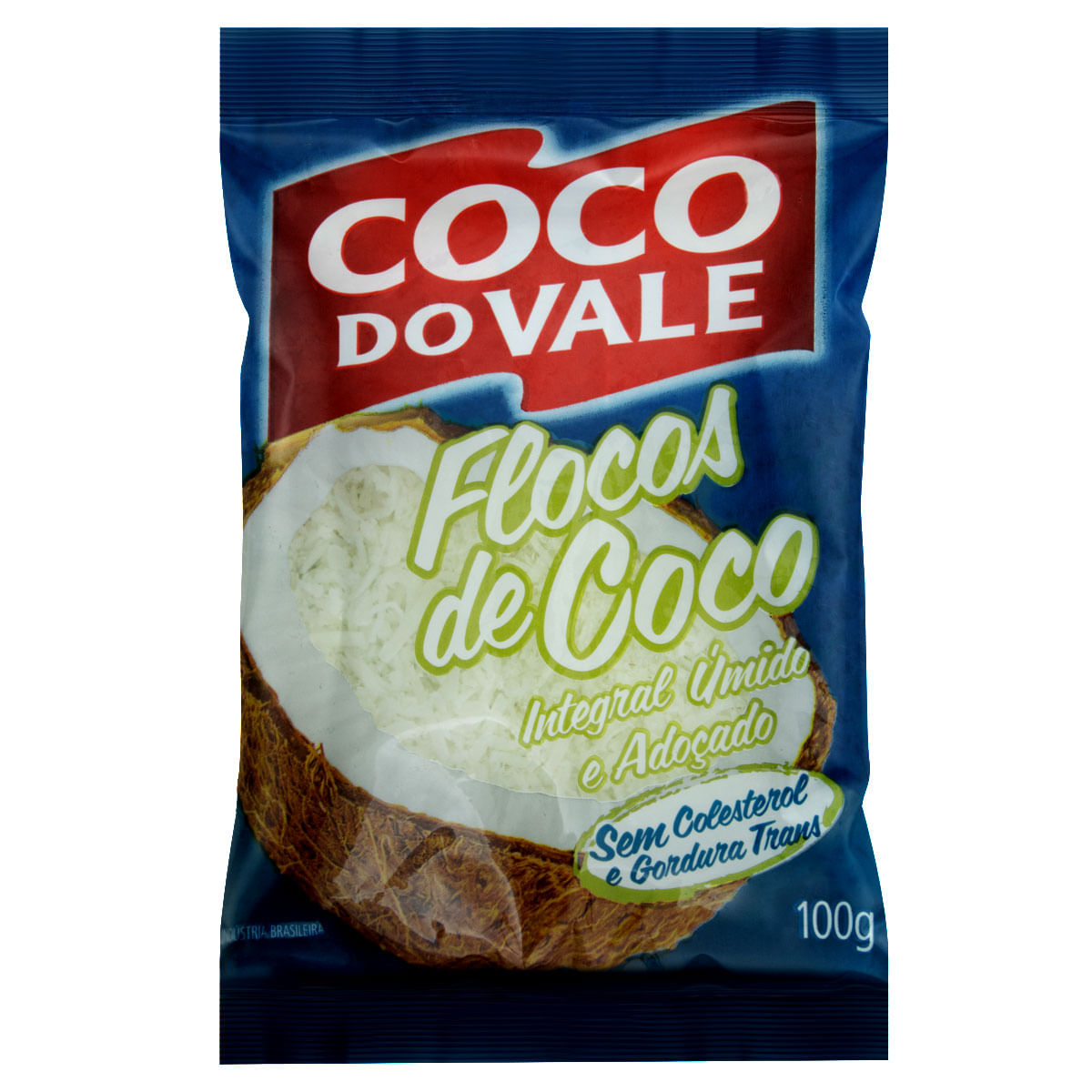 Coco Ralado Úmido Adoçado em Flocos Coco do Vale Pacote 100 g