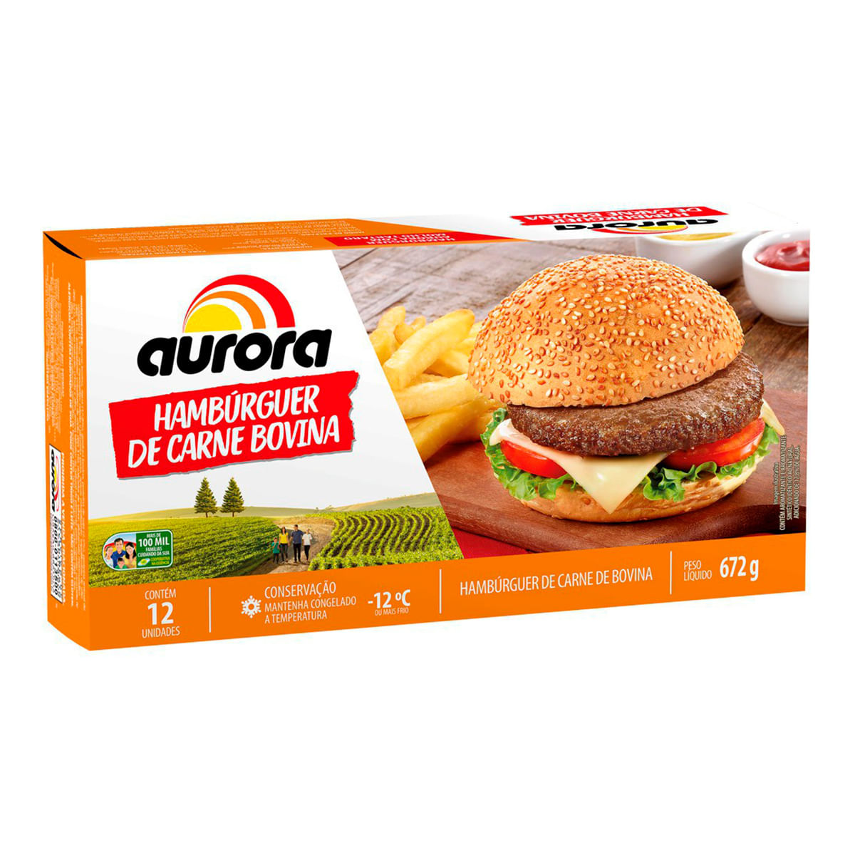 Hamburger Aurora Carne Bovina 672 g