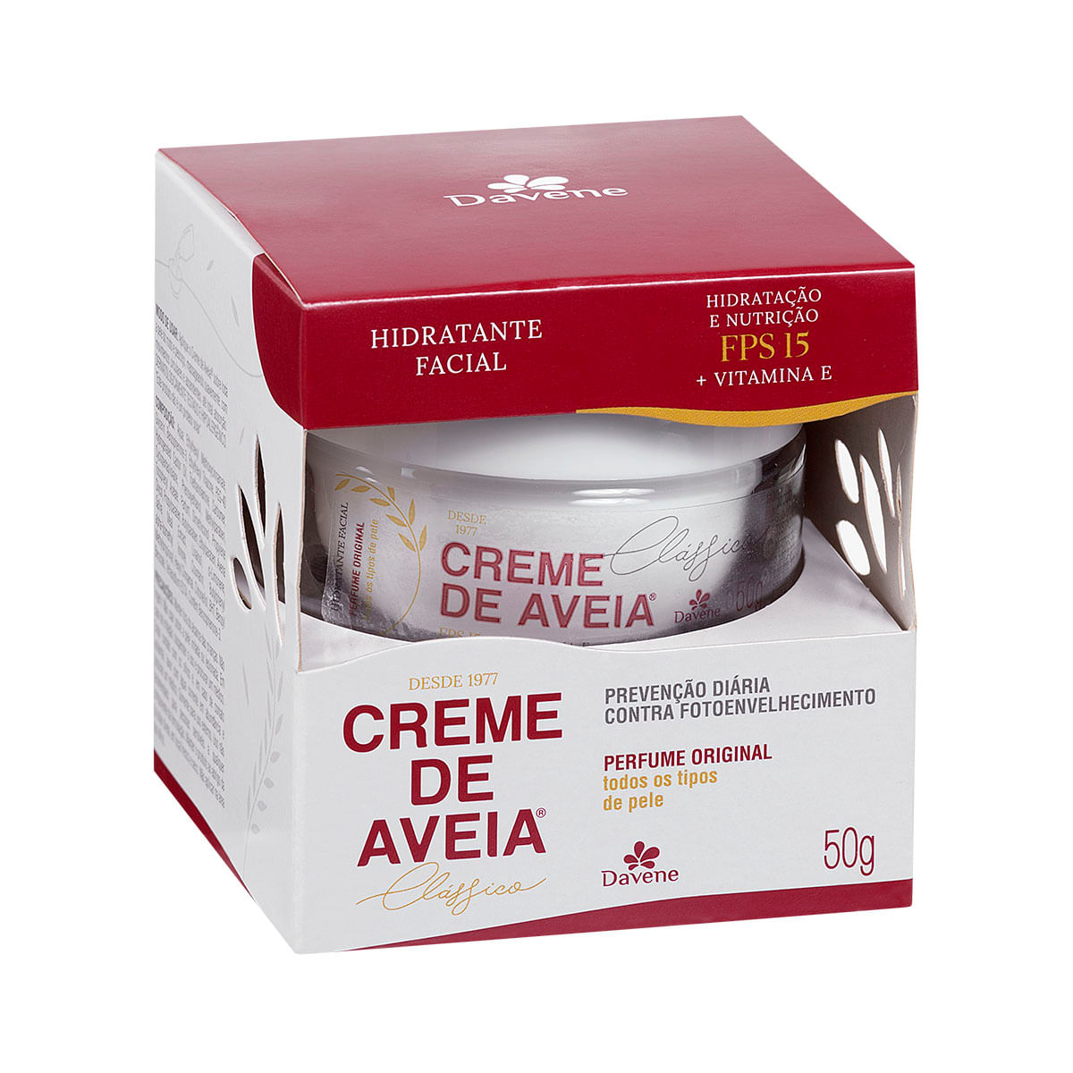 Hidrante Facial Creme de Aveia Clássio FPS 15 Davene 50g