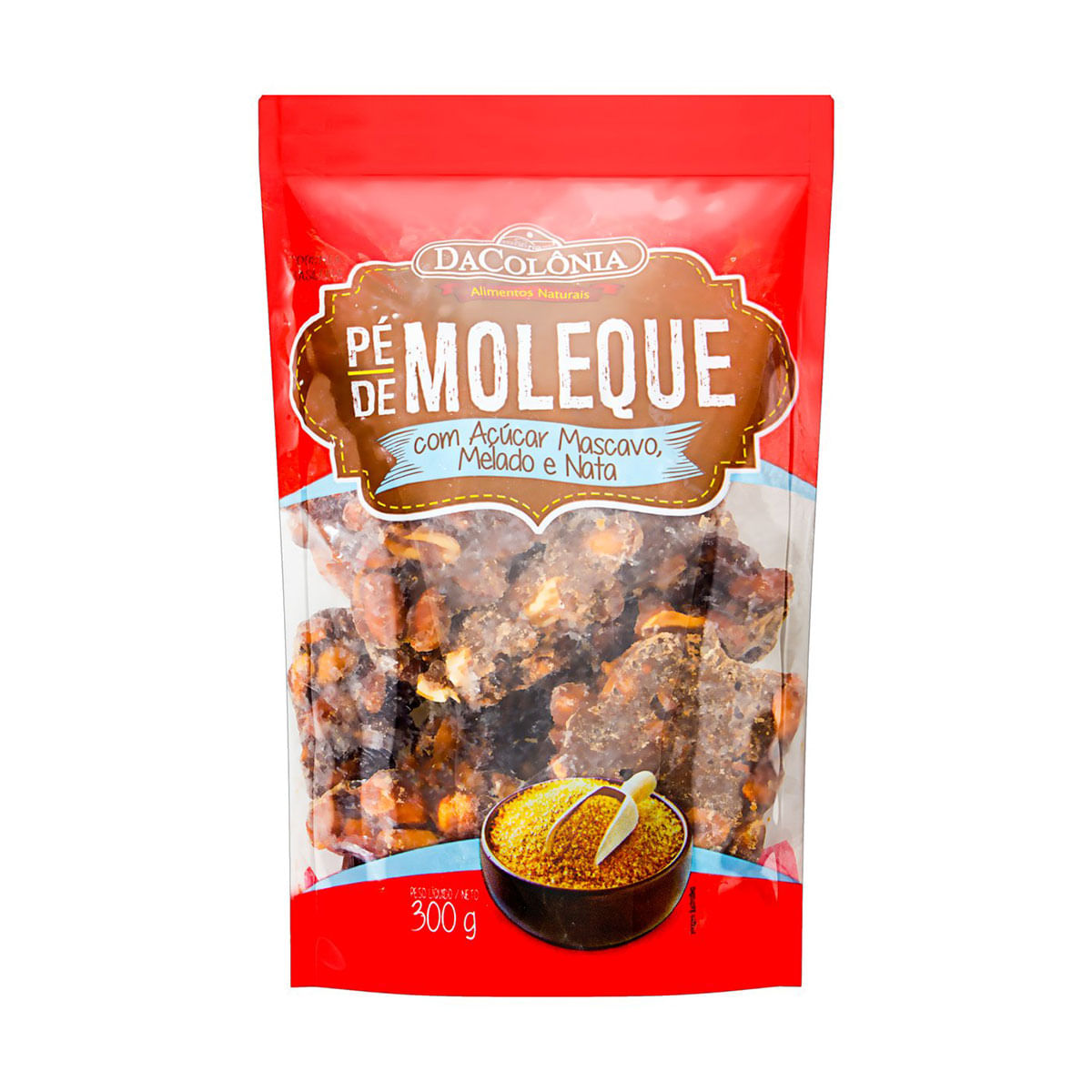 Pé de Moleque com Açúcar Mascavo, Melado e Nata DaColônia Pacote 300g