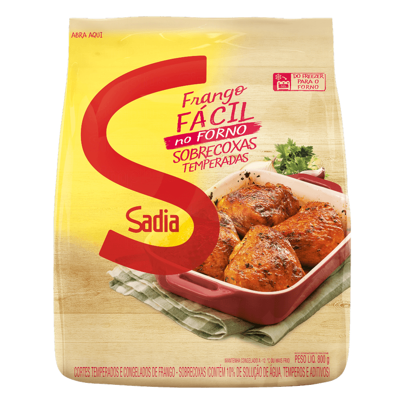 Sobrecoxa Temperada Frango Fácil Sadia 800 g