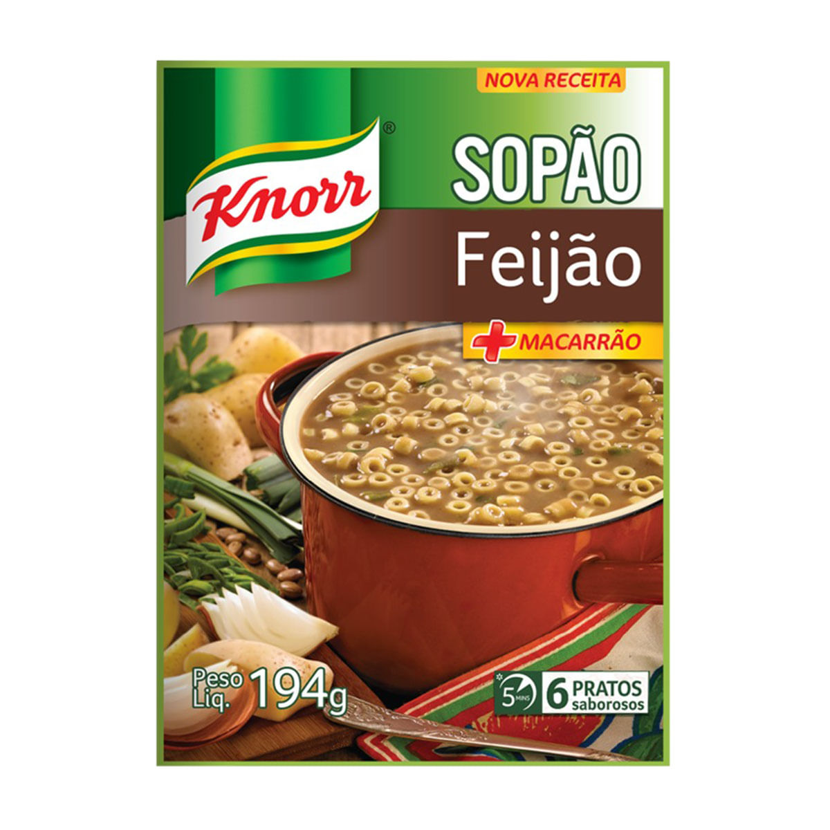 Sopão de Feijão com Macarrão Knorr 194g