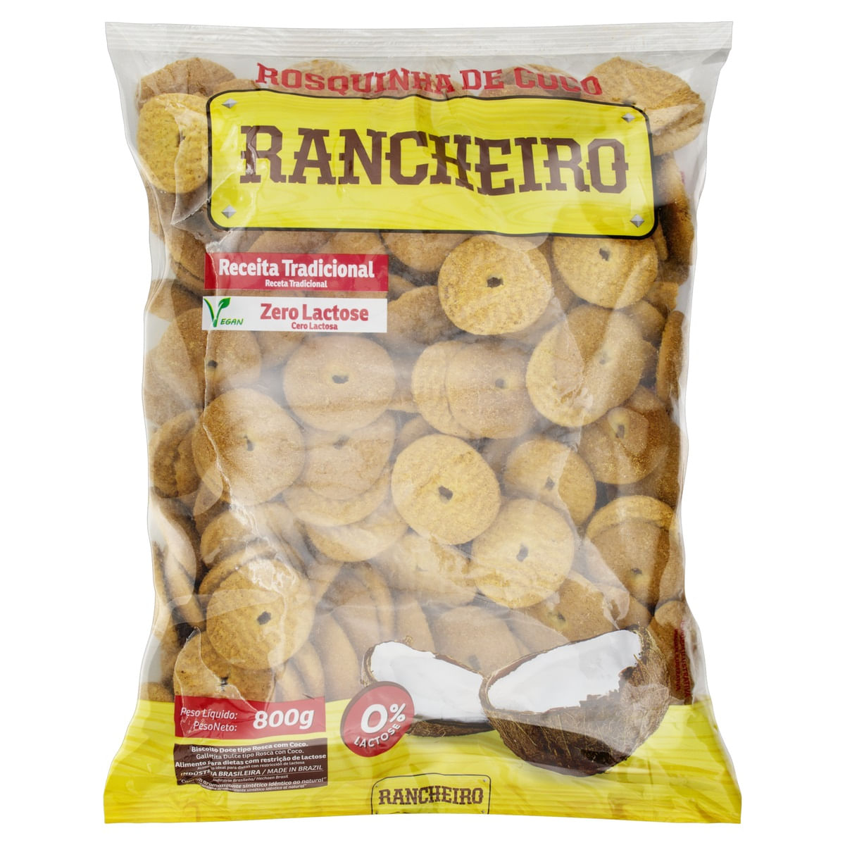 Rosquinha Coco Rancheiro Sem Lactose 800 g