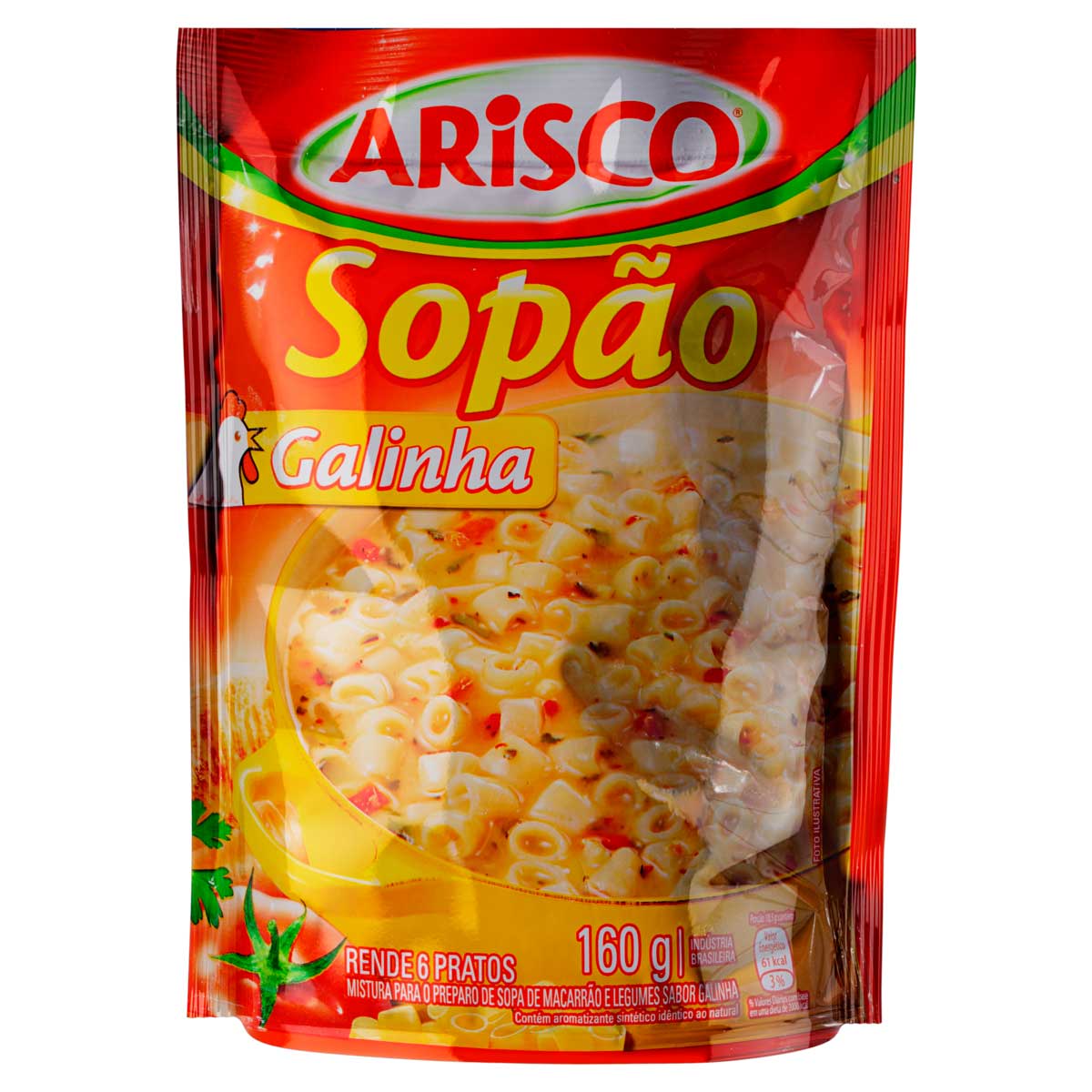 Mistura para o Preparo de Sopa de Macarrão e Legumes Galinha Arisco Sachê 160g