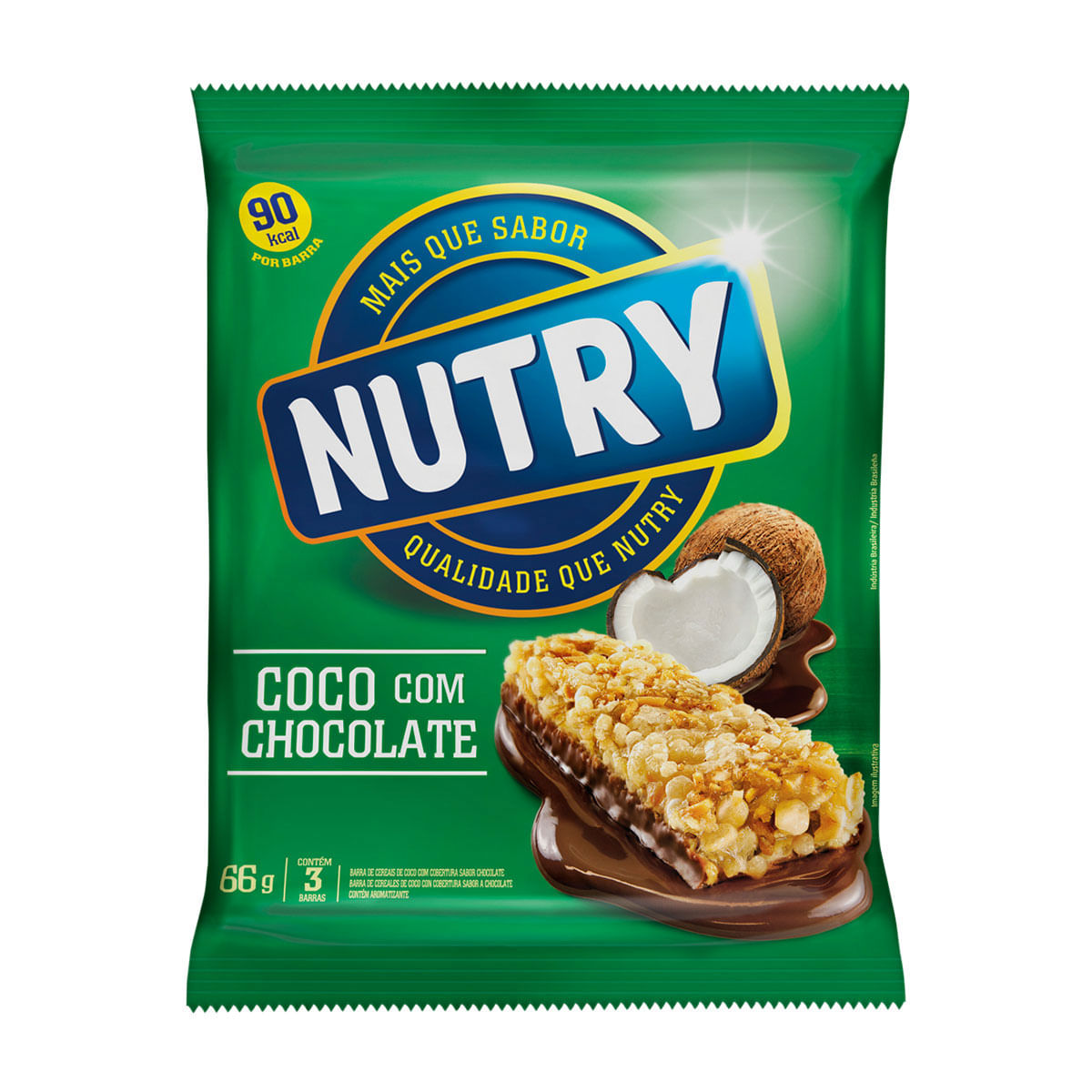 Barra de Cereal Coco com Cobertura de Chocolate Nutry 3 unidades