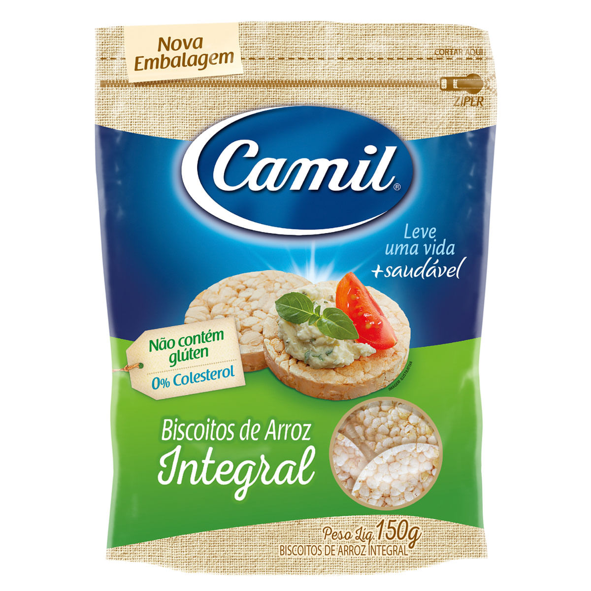 Biscoito de Arroz Tradicional Camil Mais Saúde 150g