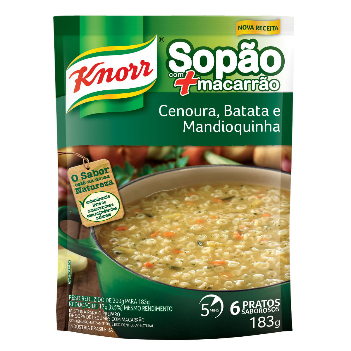 Sopa de Cenoura, Batata e Mandioquinha com Macarrão Knorr 183g