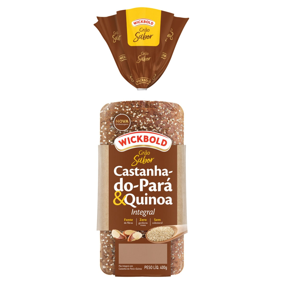 Pão de Forma Multigrãos Castanha do Pará e Quinoa Wickbold Grão Sabor 400g