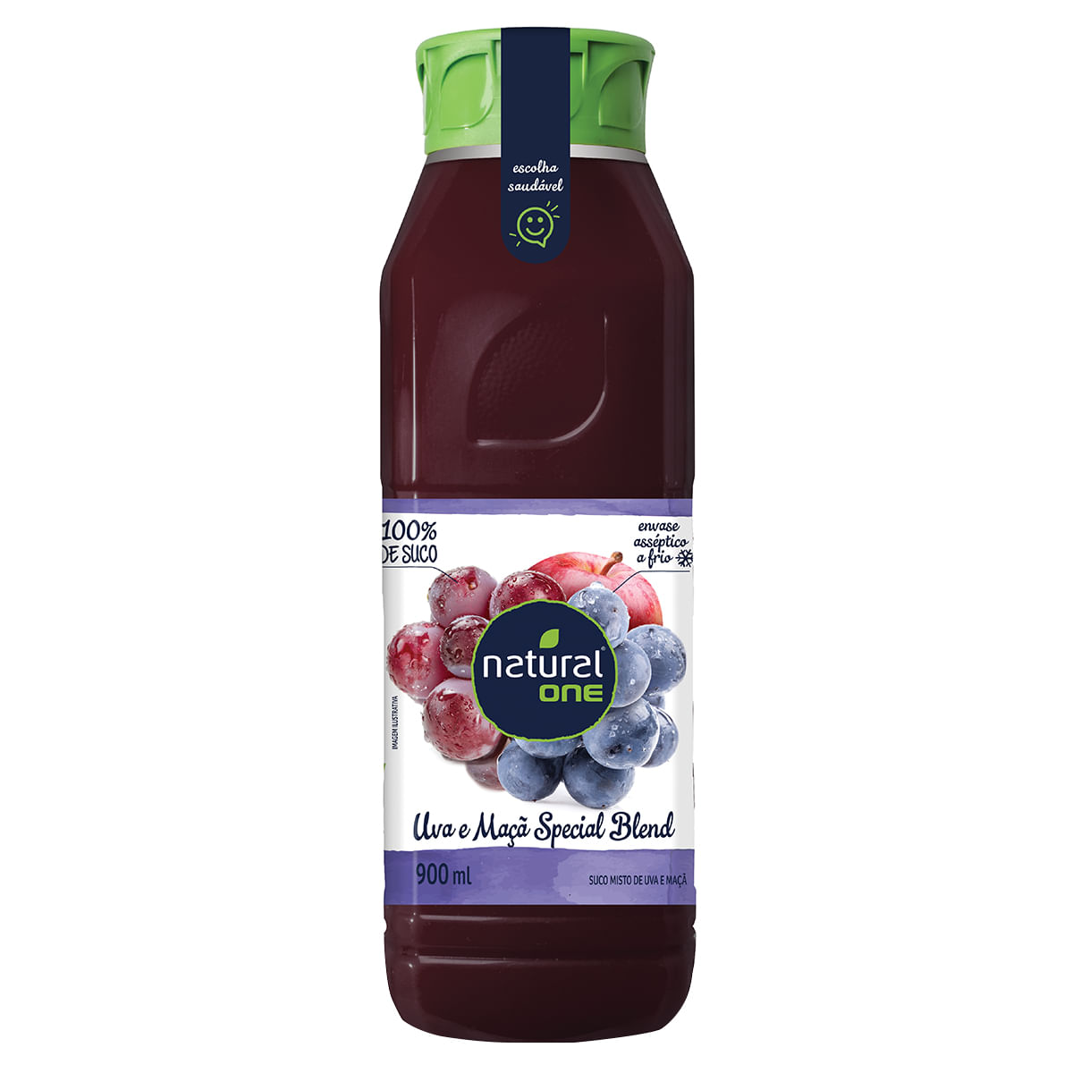 Suco de Uva e Maçã Integral Refrigerado Natural One 100% Suco 900ml