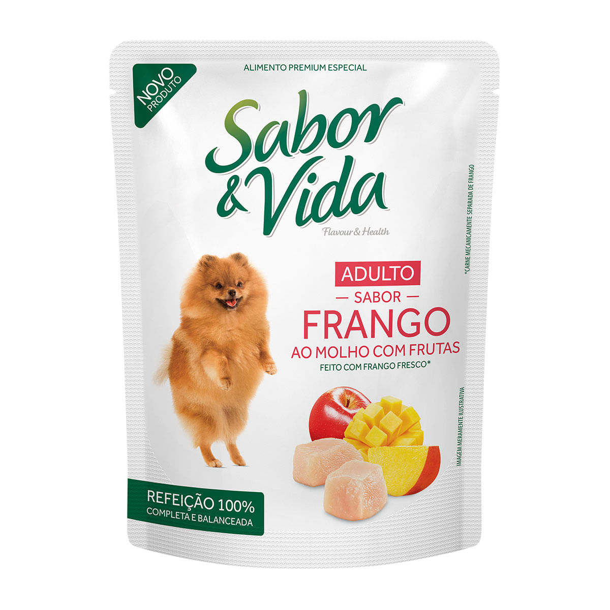 Ração Úmida para Cachorro Adulto Sabor &amp; Vida Frango ao Molho com Frutas Sachê 100g